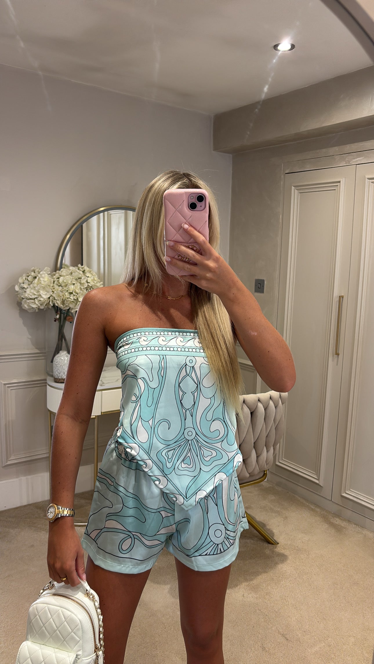 Silk bandeau short set