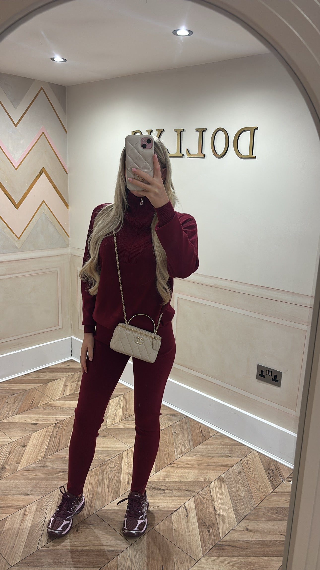Gold quarter zip lounge set