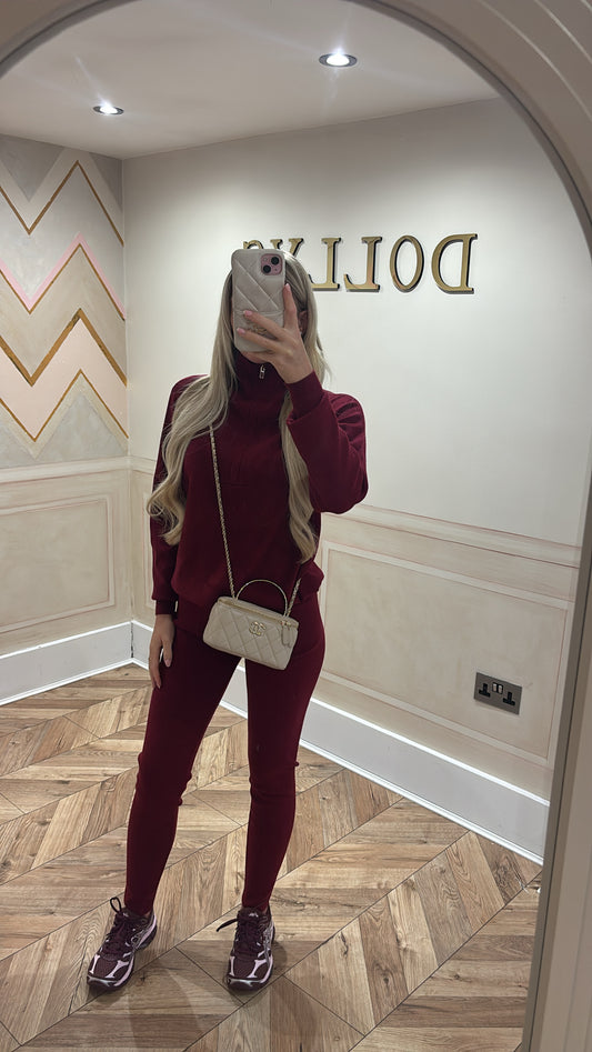 Gold quarter zip lounge set