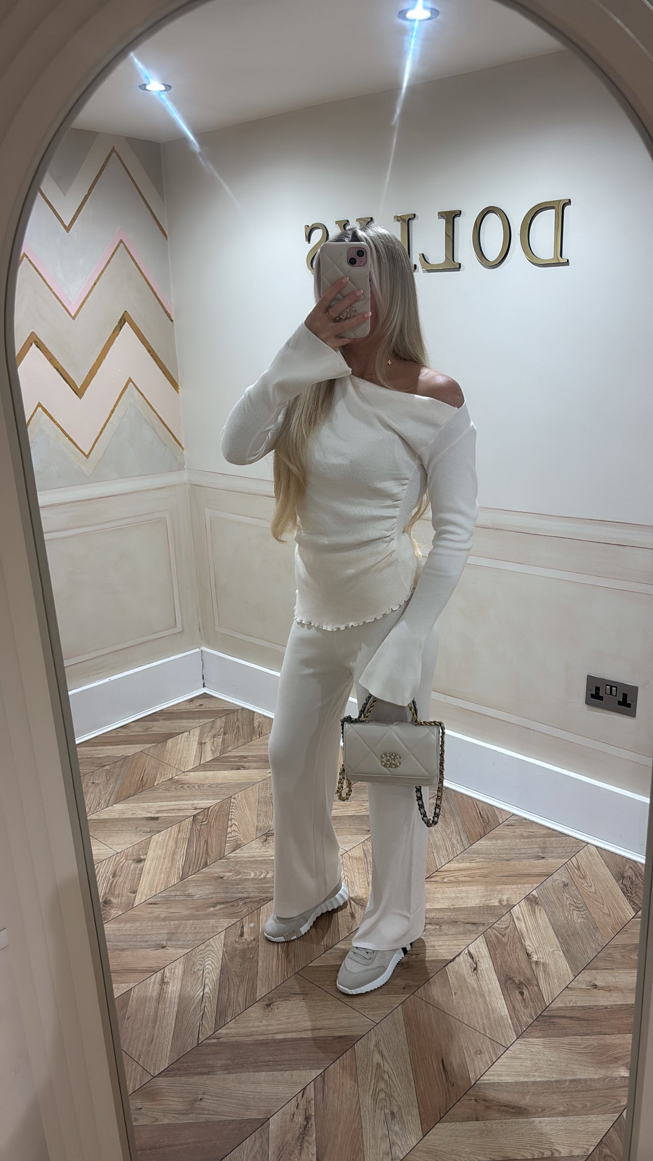 Off the shoulder flared lounge set