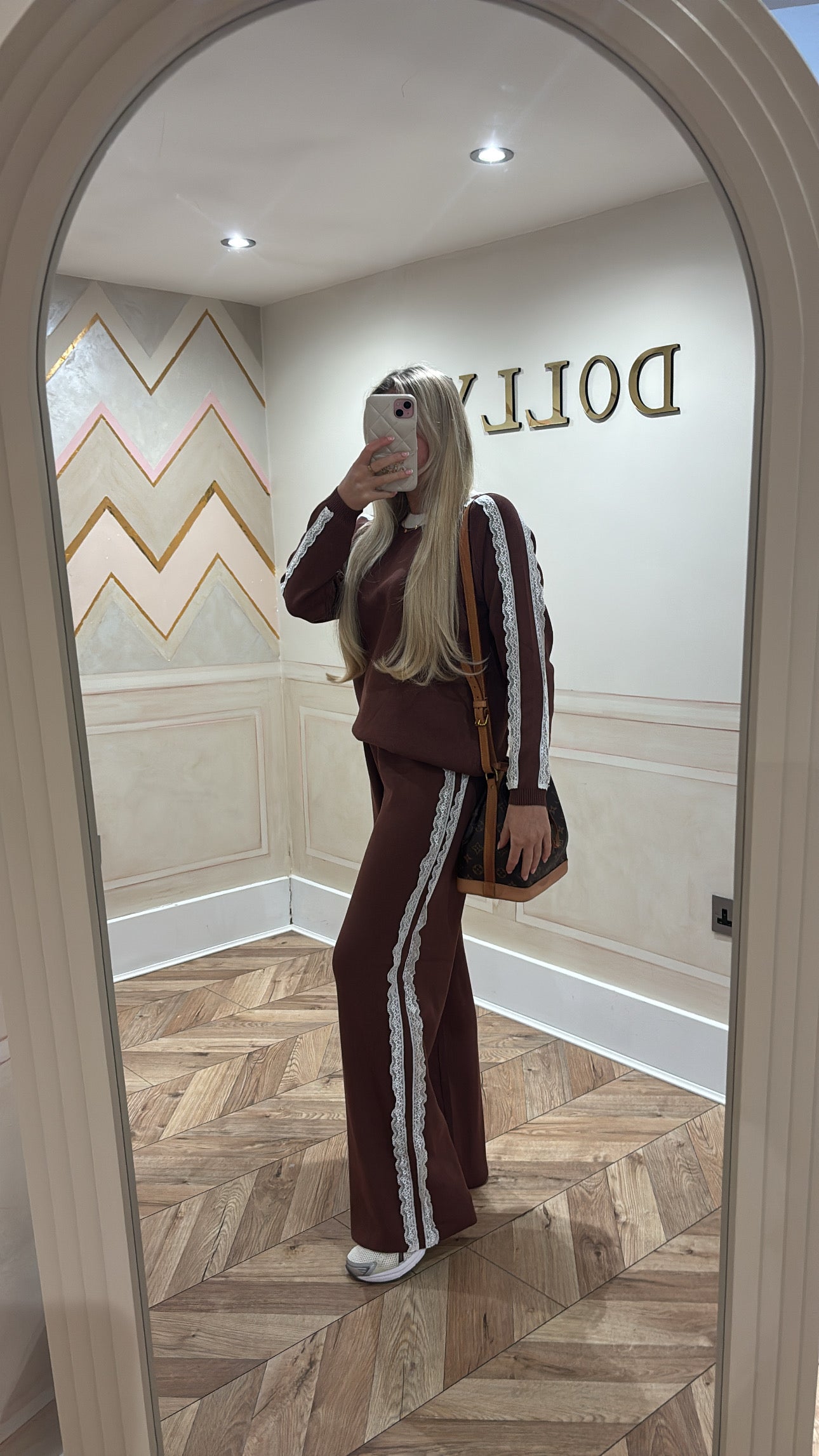 Lace trim lounge set