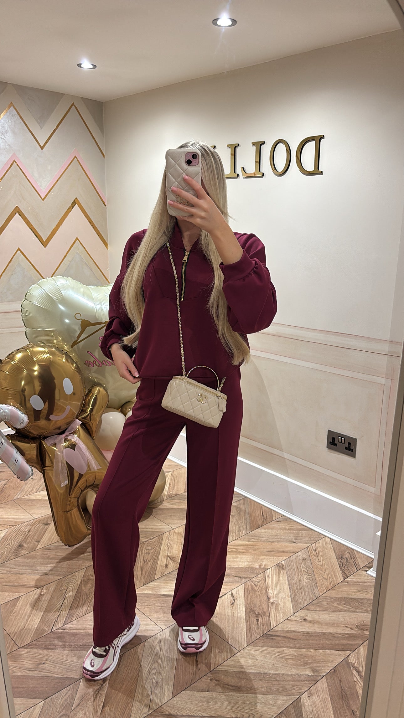 Gold quarter zip lounge set