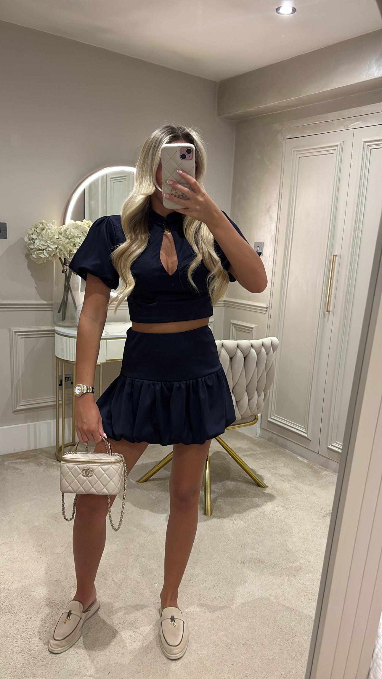 Puff ball skirt set