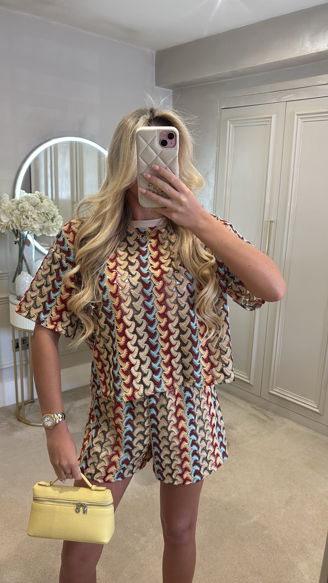 Pattern t-shirt short set