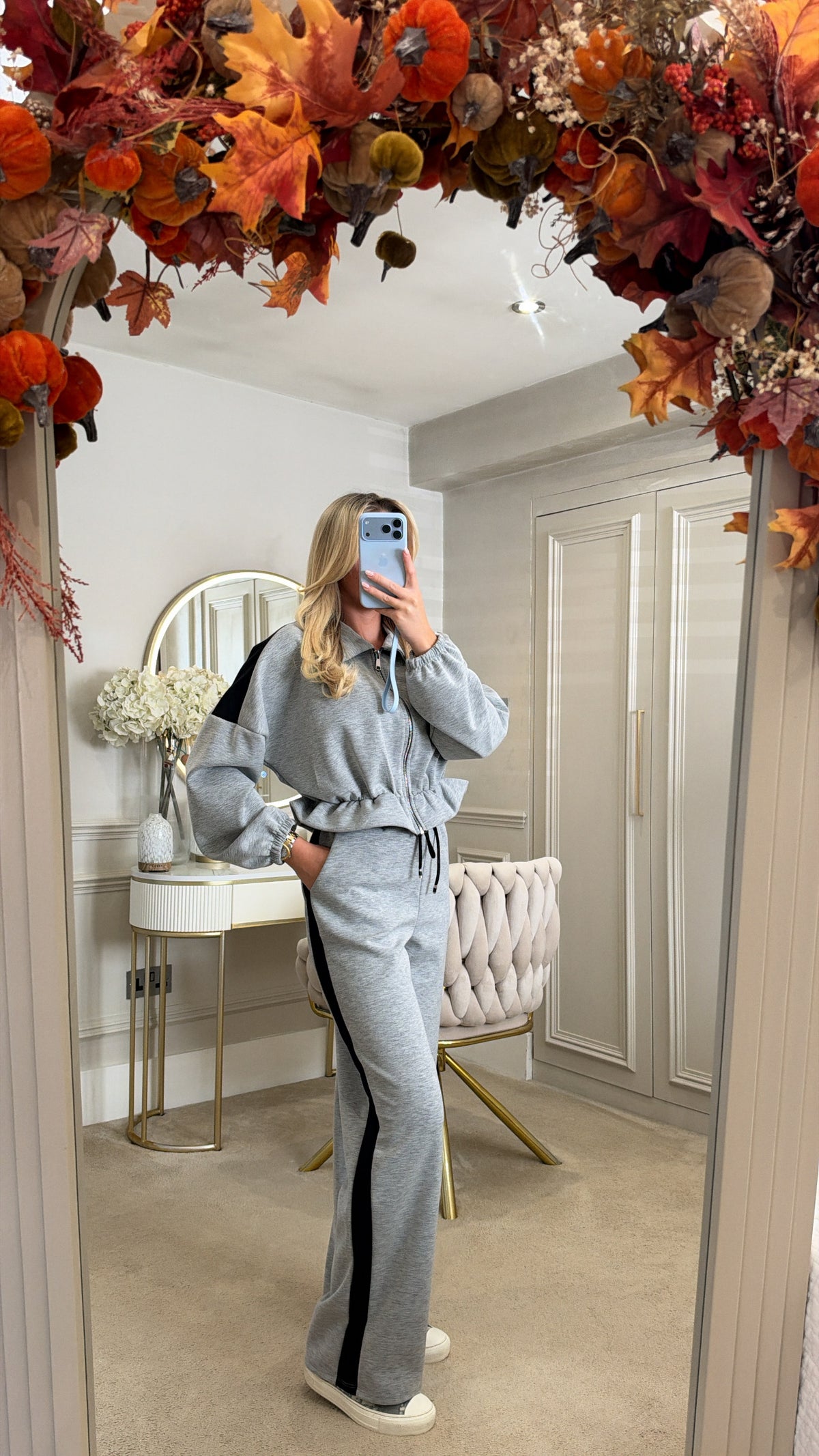 Frill stripe lounge set