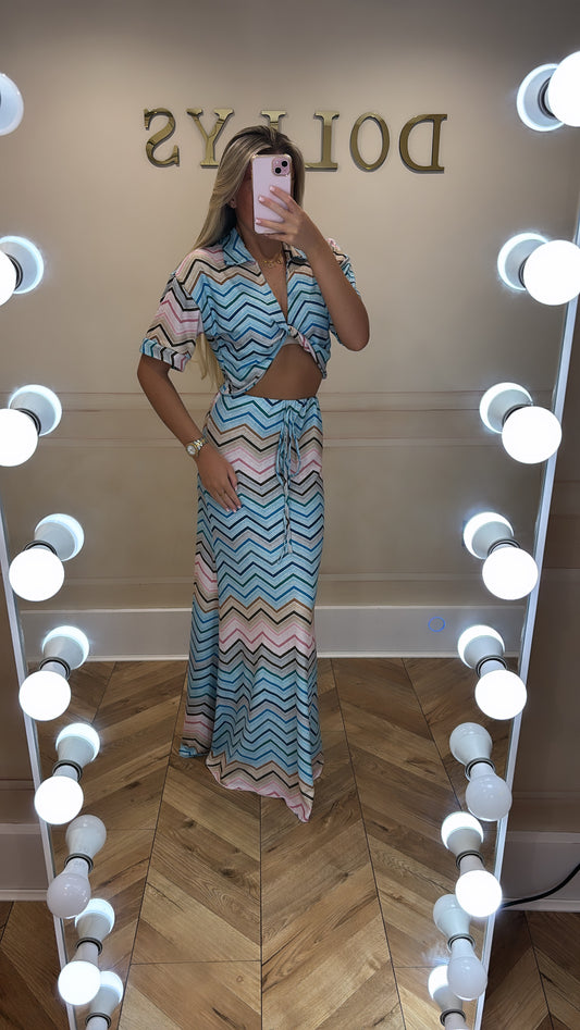 Glitter zig zag skirt co-ord