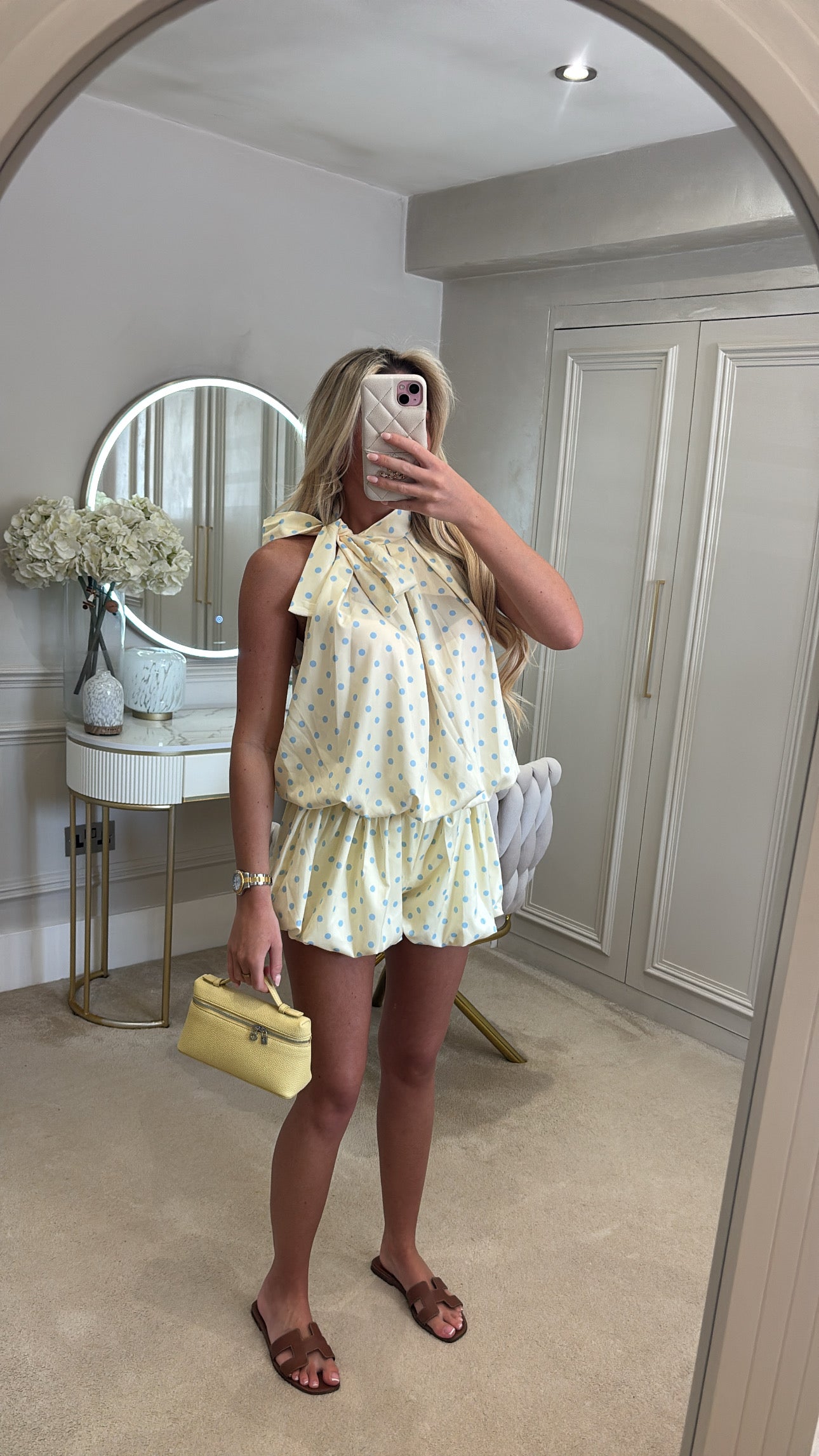 Polkadot bow balloon short co-ord