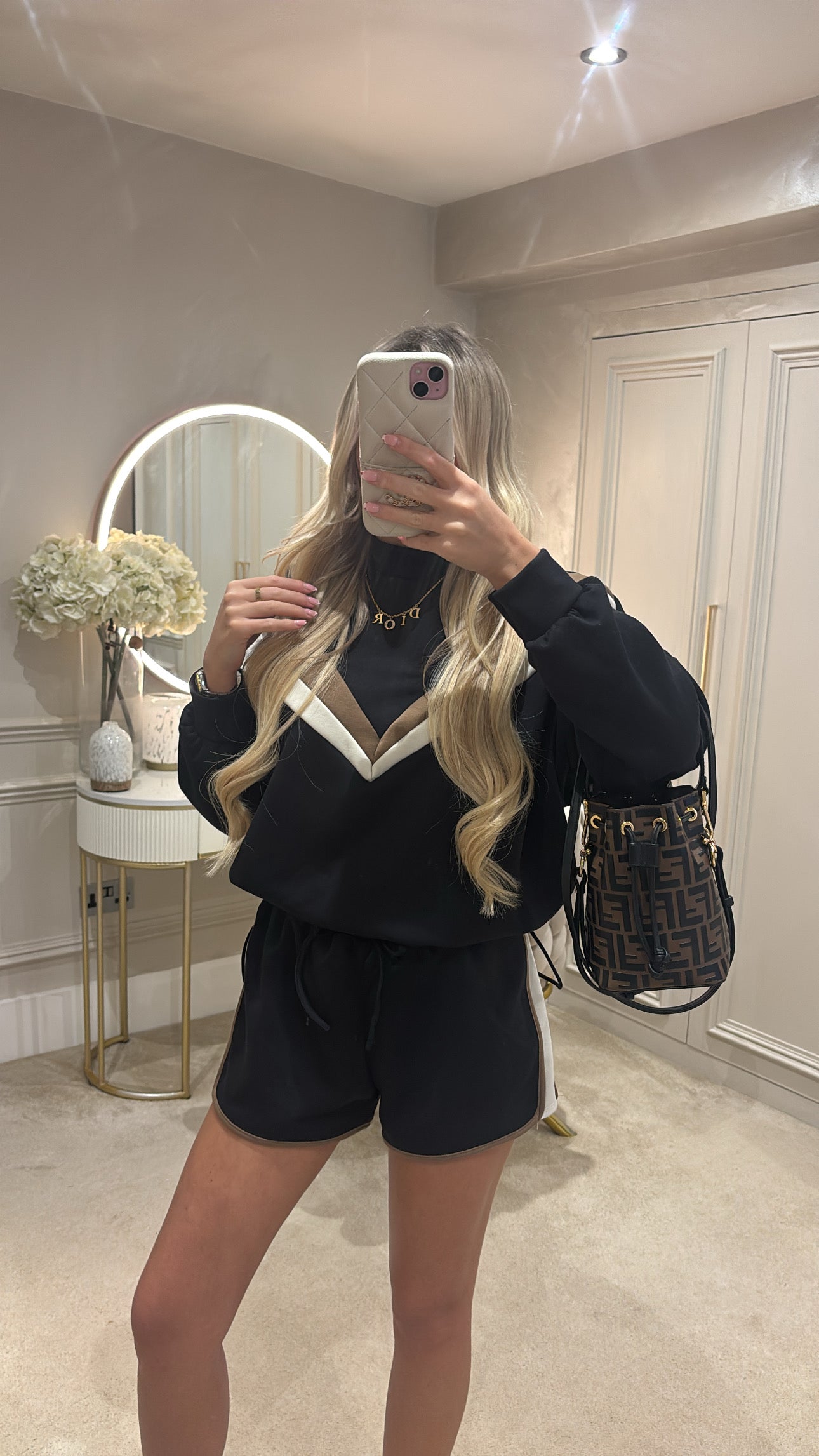 Stripe jumper short set