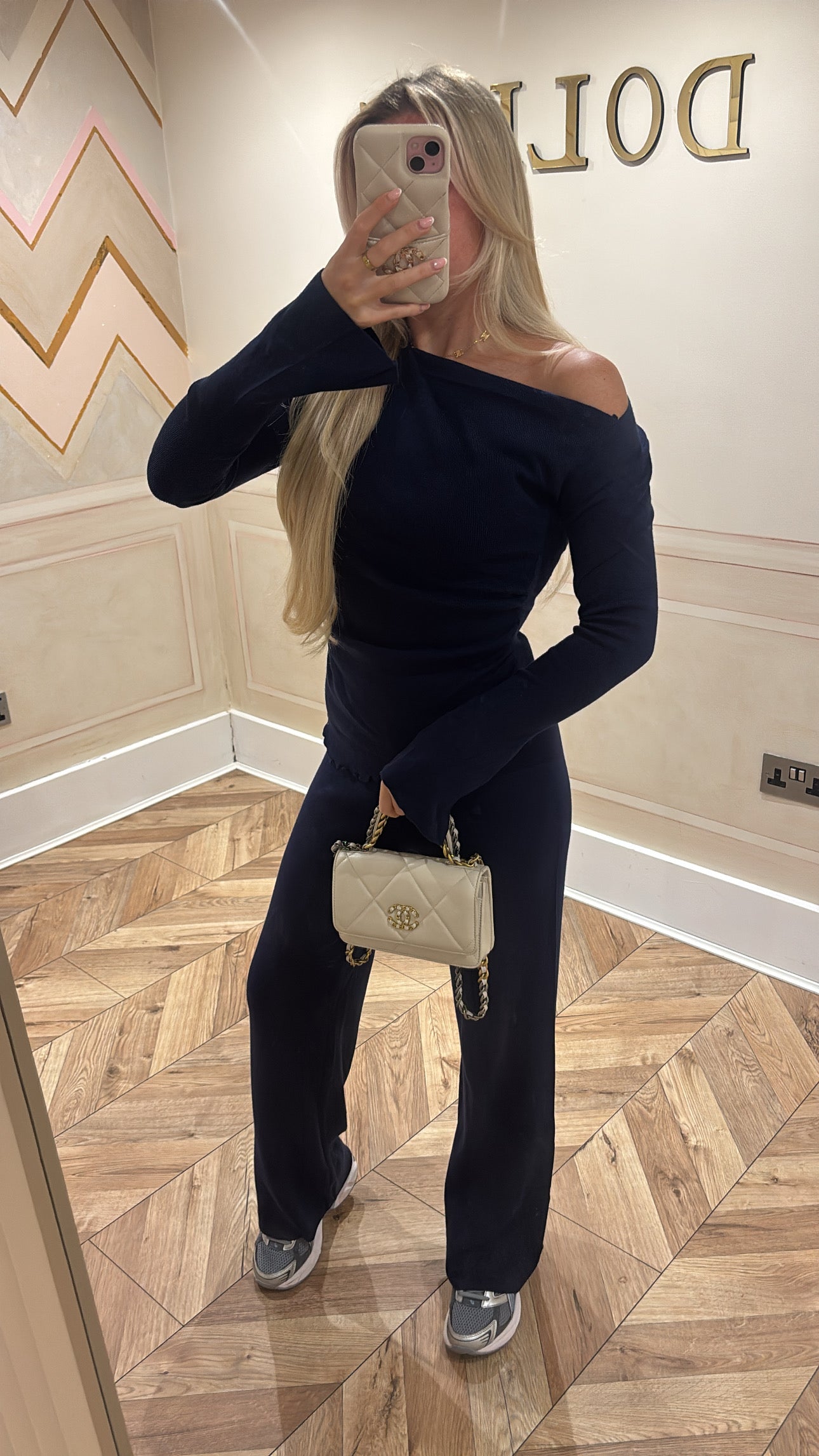 Off the shoulder flared lounge set