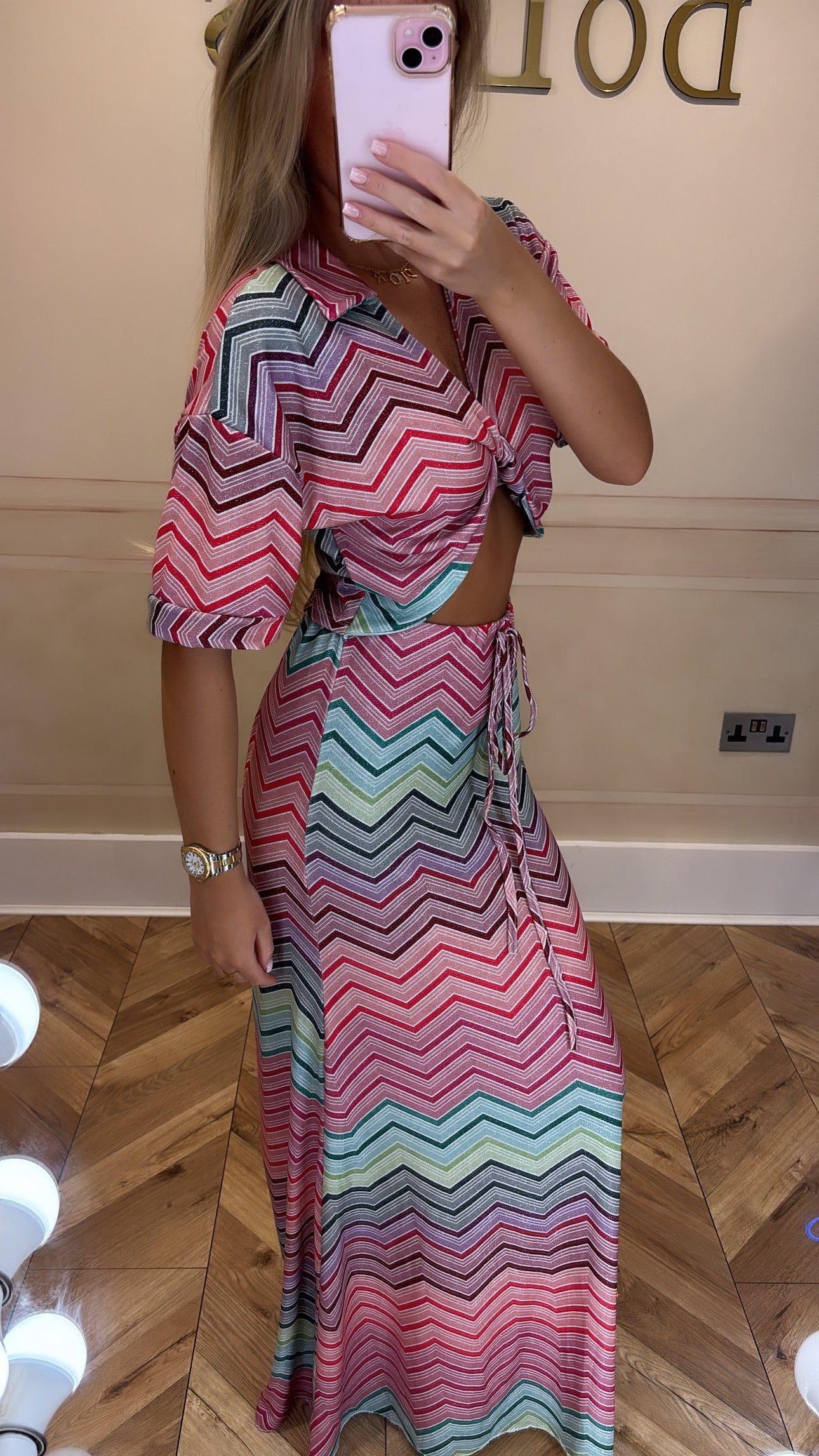 Glitter zig zag skirt co-ord