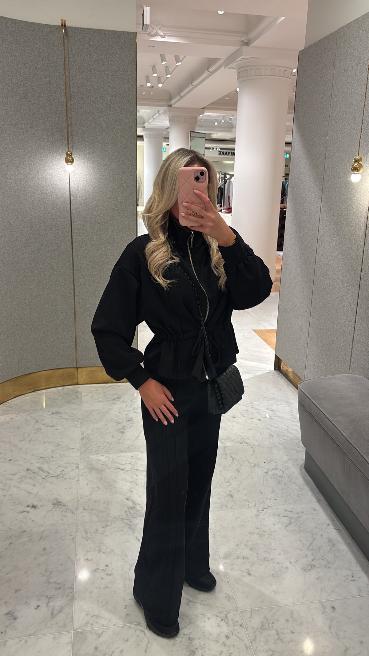 Tie waist peplum lounge set
