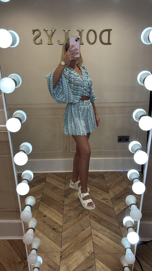Patterned short co-ord