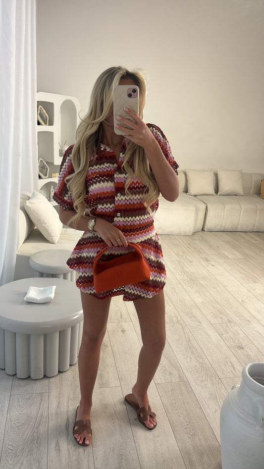 Pattern skort co-ord