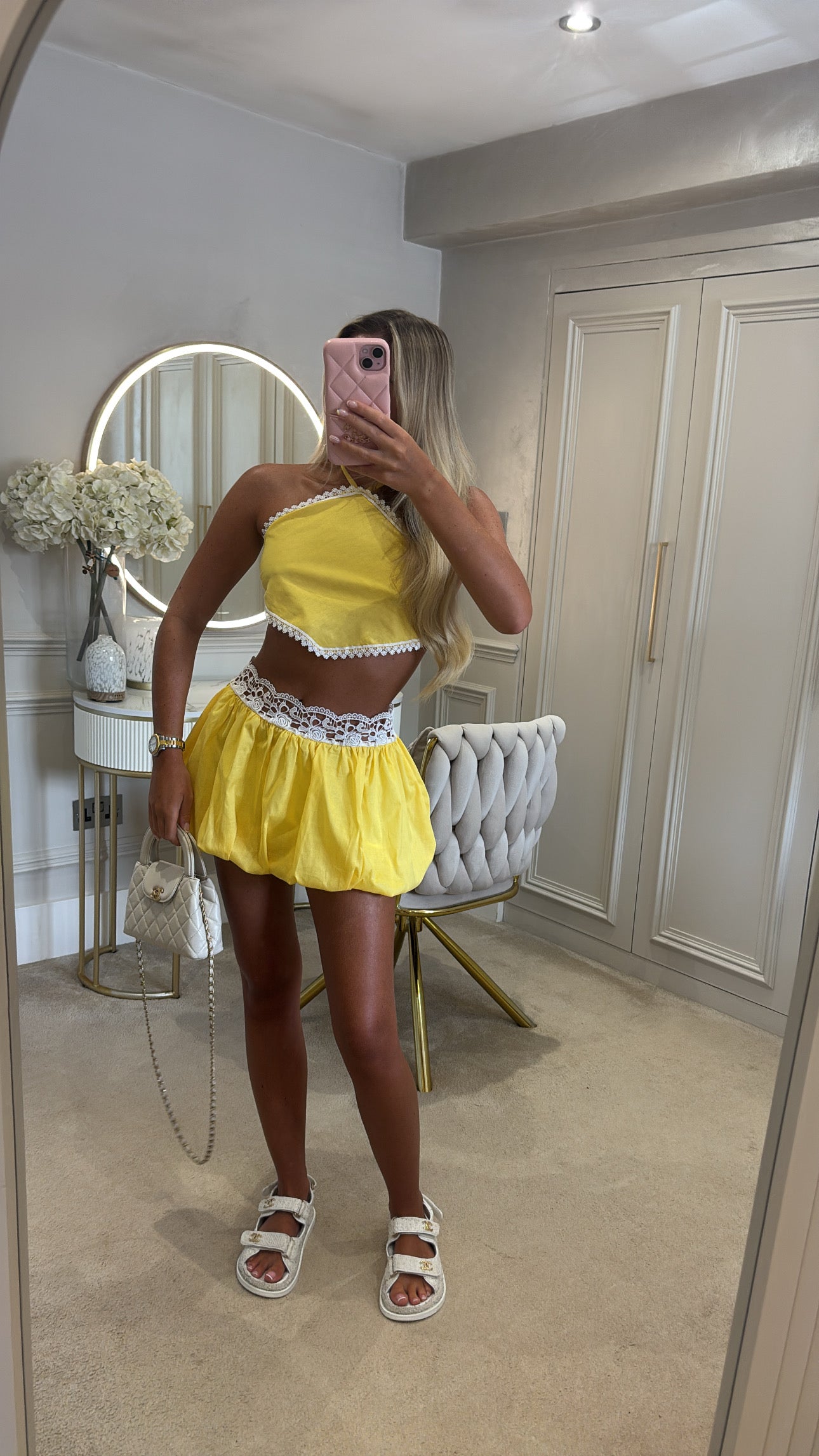 Puff ball skirt set