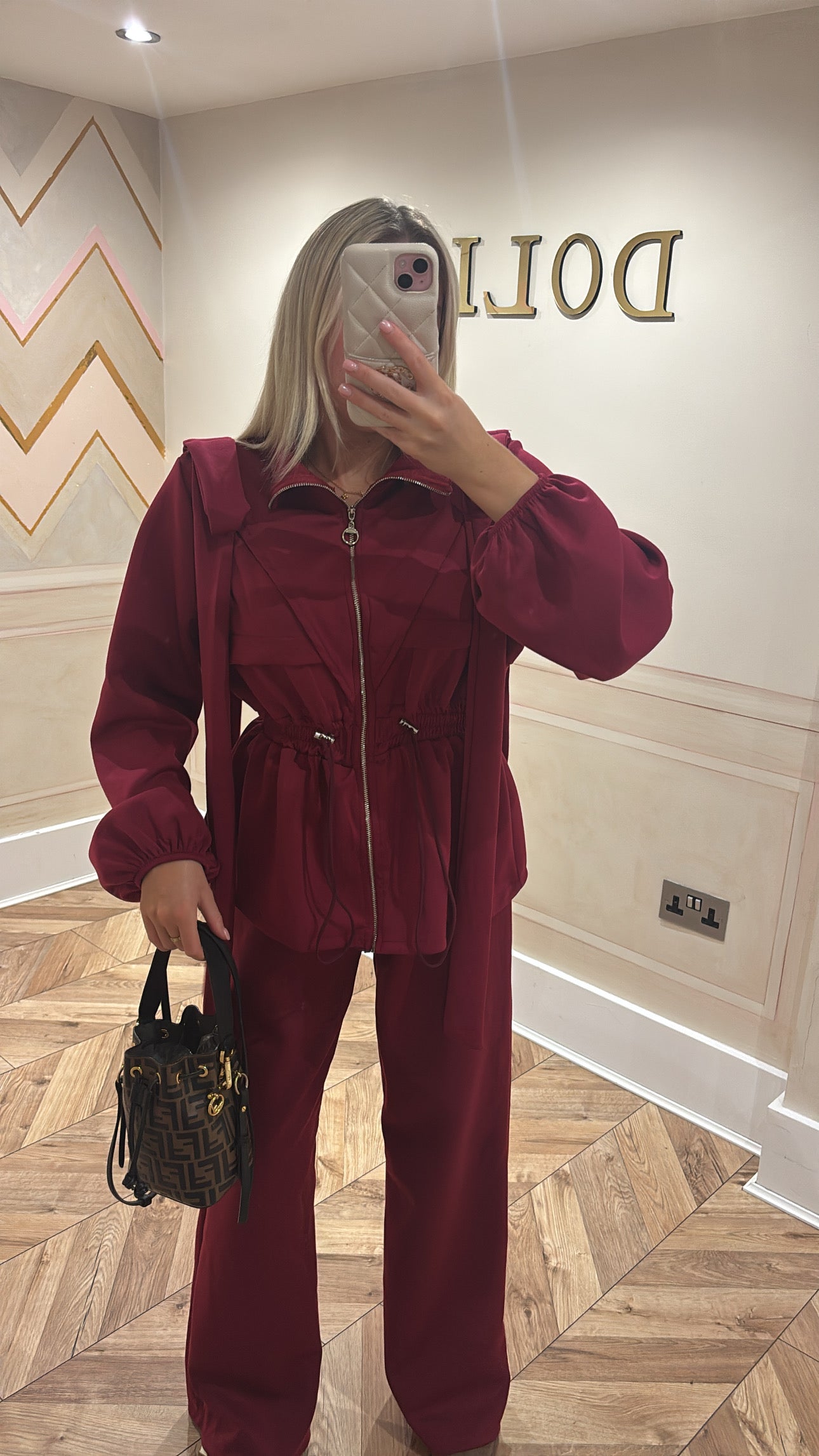 Bow pull in waist lounge set