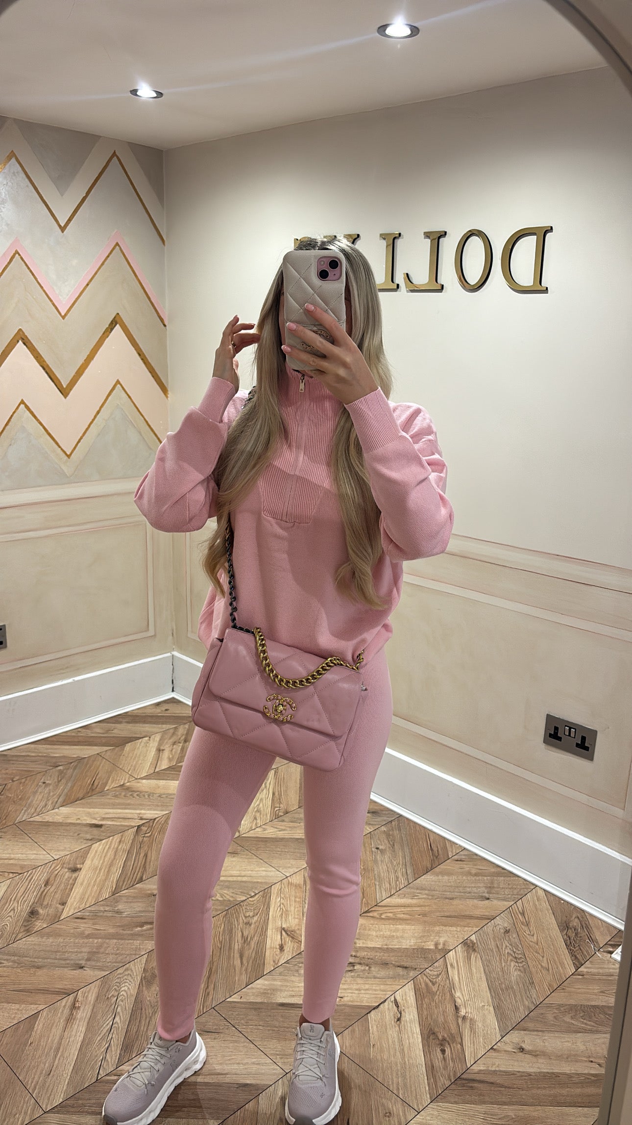Gold quarter zip lounge set