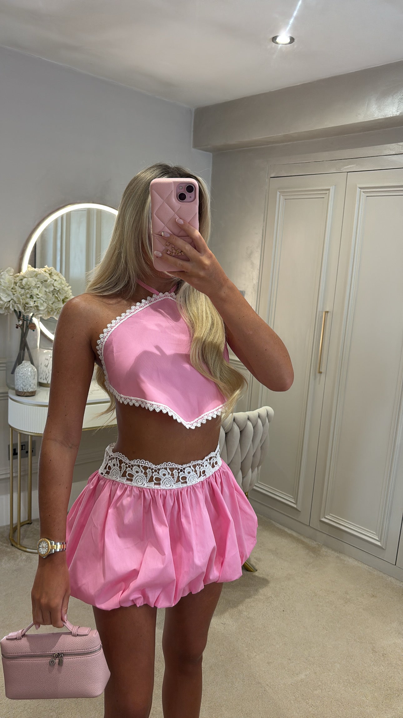 Puff ball skirt set