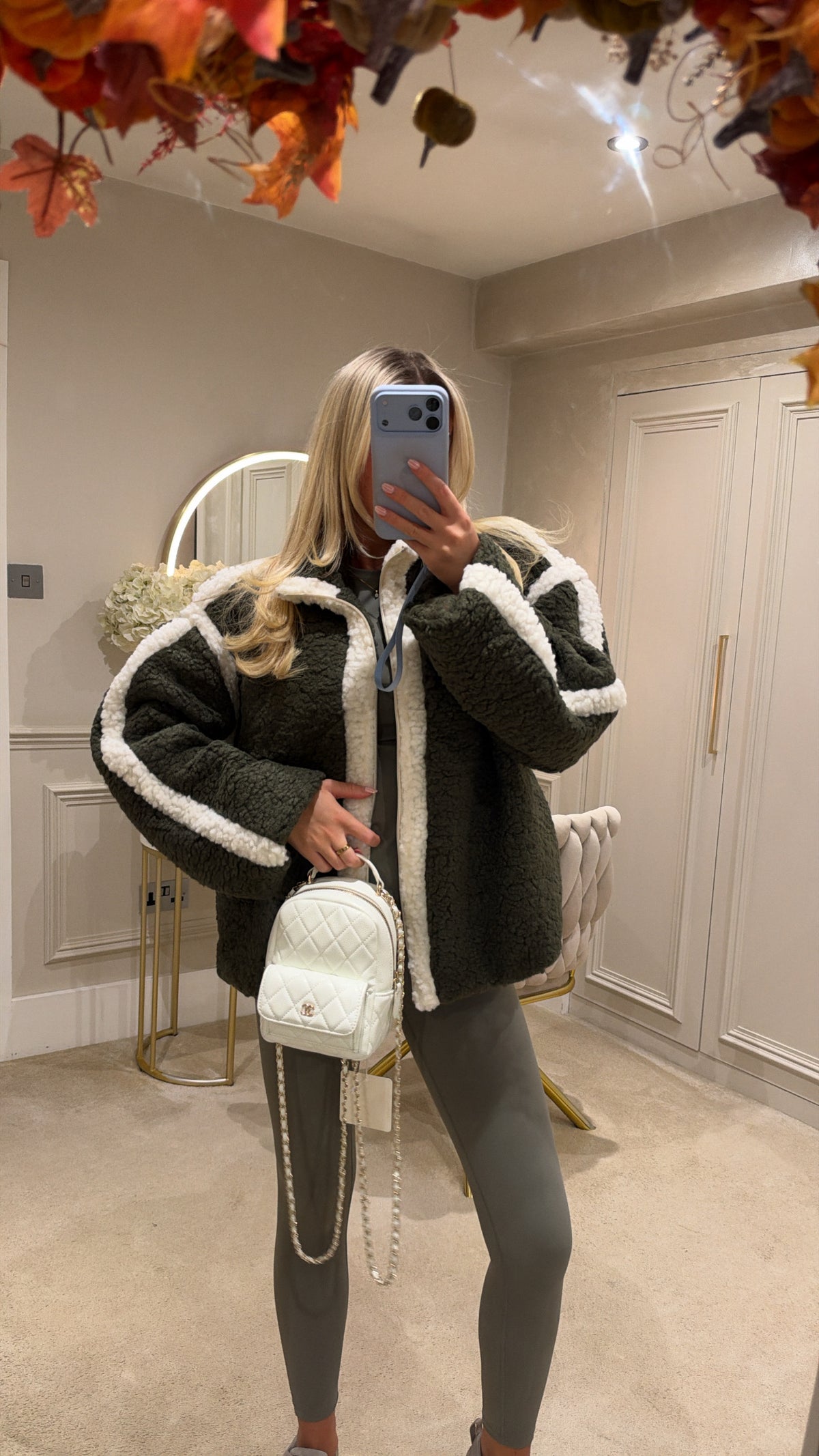 Teddy white trim jacket