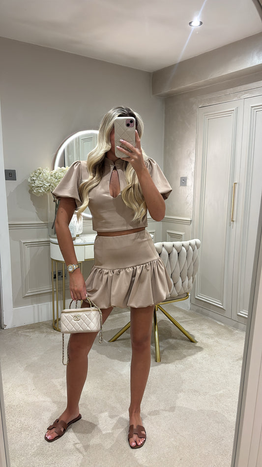 Puff ball skirt set