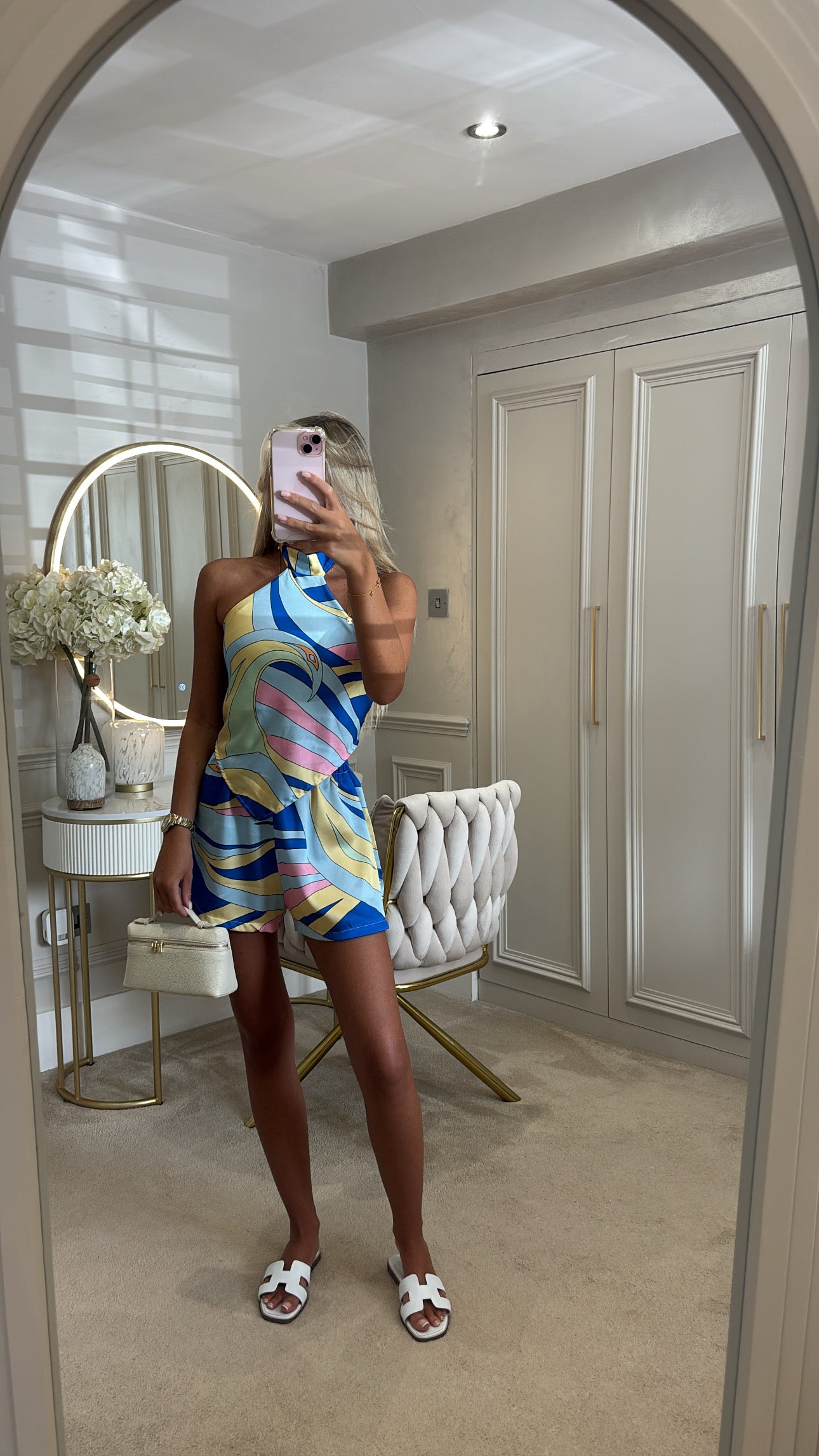 Silk halter neck short set