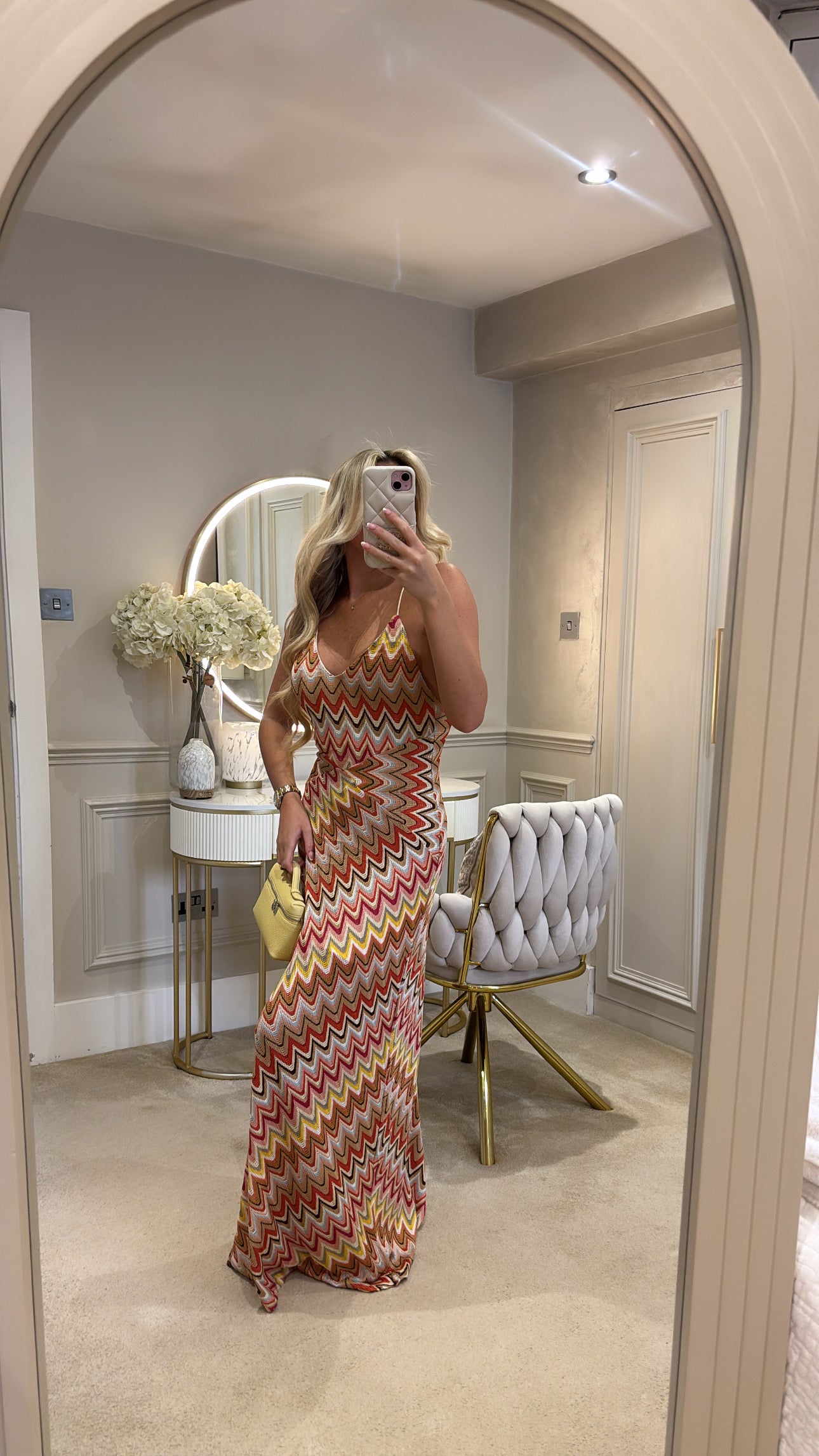 Zig zag backless maxi dress