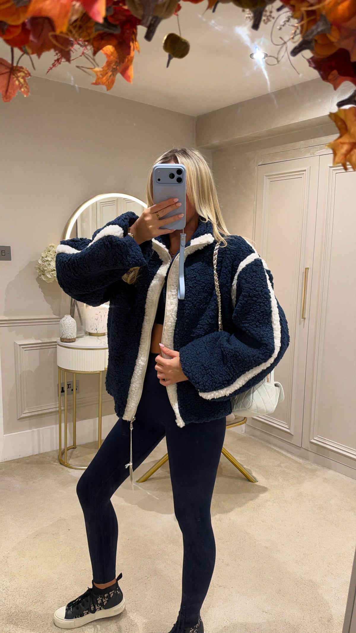 Teddy white trim jacket