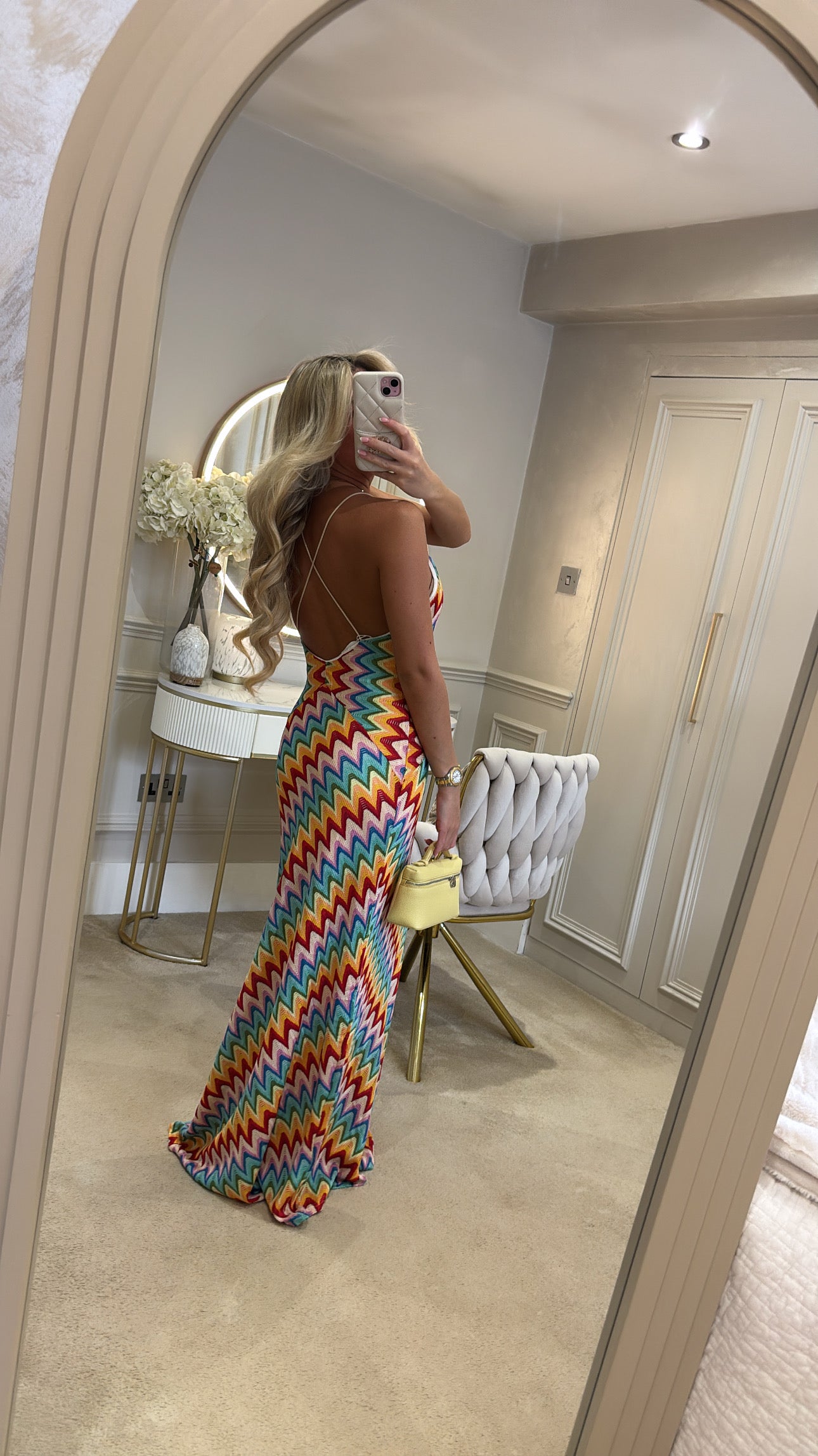 Zig zag backless maxi dress
