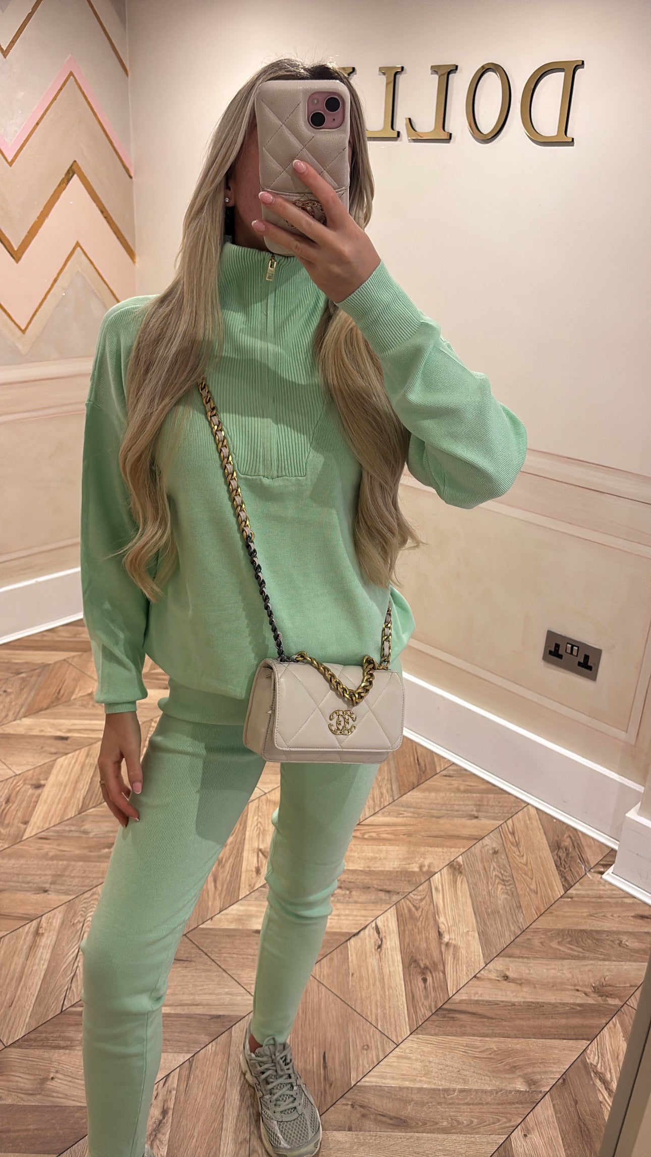 Gold quarter zip lounge set