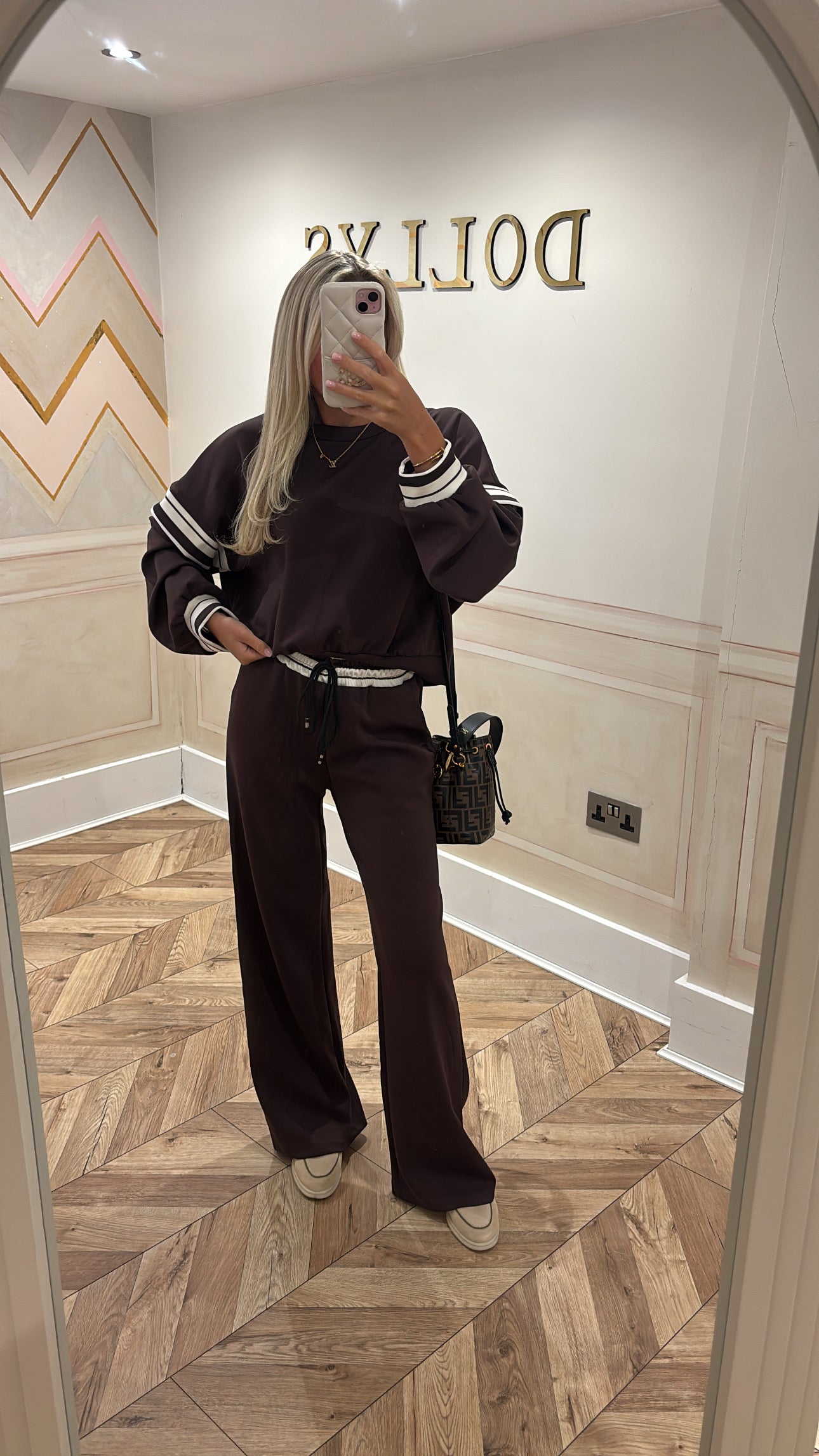 Stripe flared lounge set