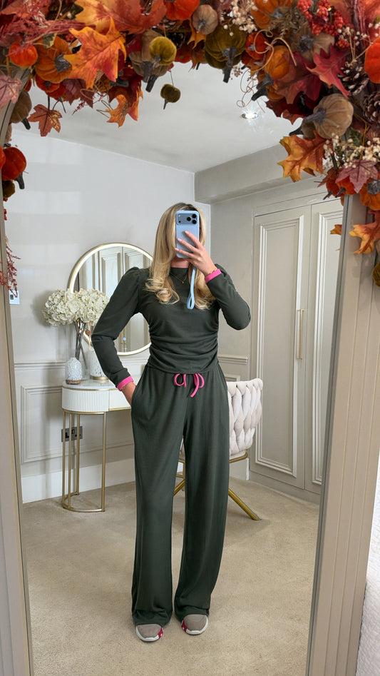 Ruched flared soft lounge set