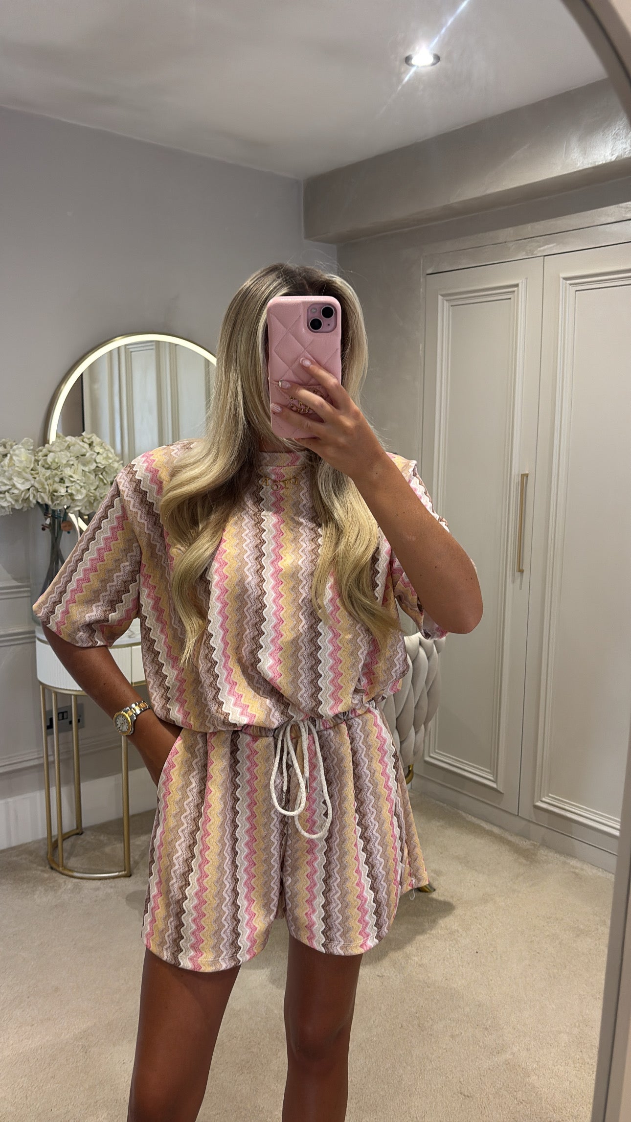Zig zag ruched short set