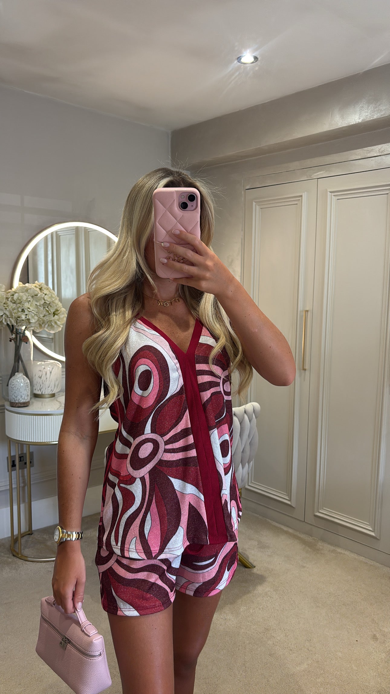 Pucci glitter vest short set