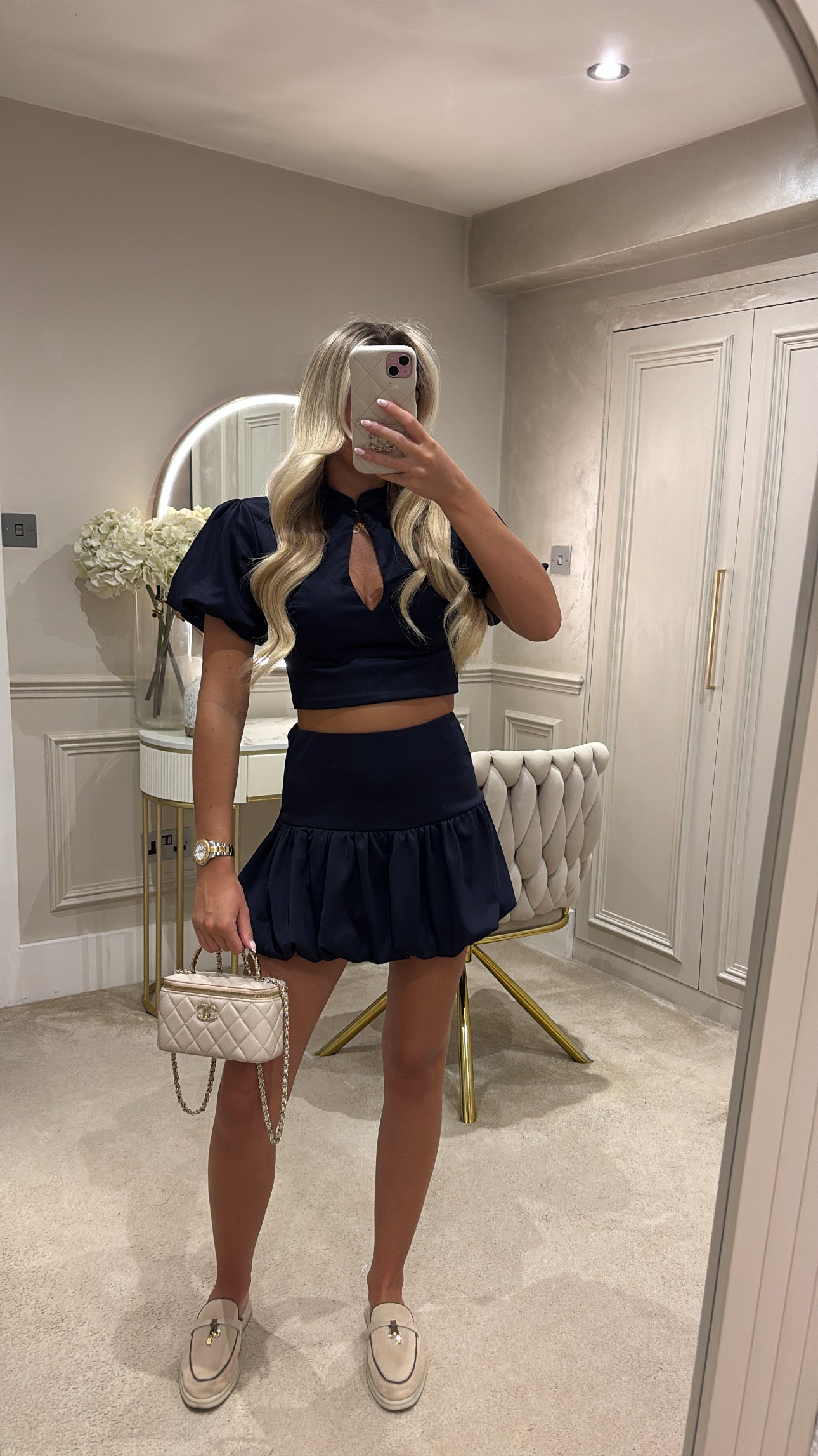 Puff ball skirt set