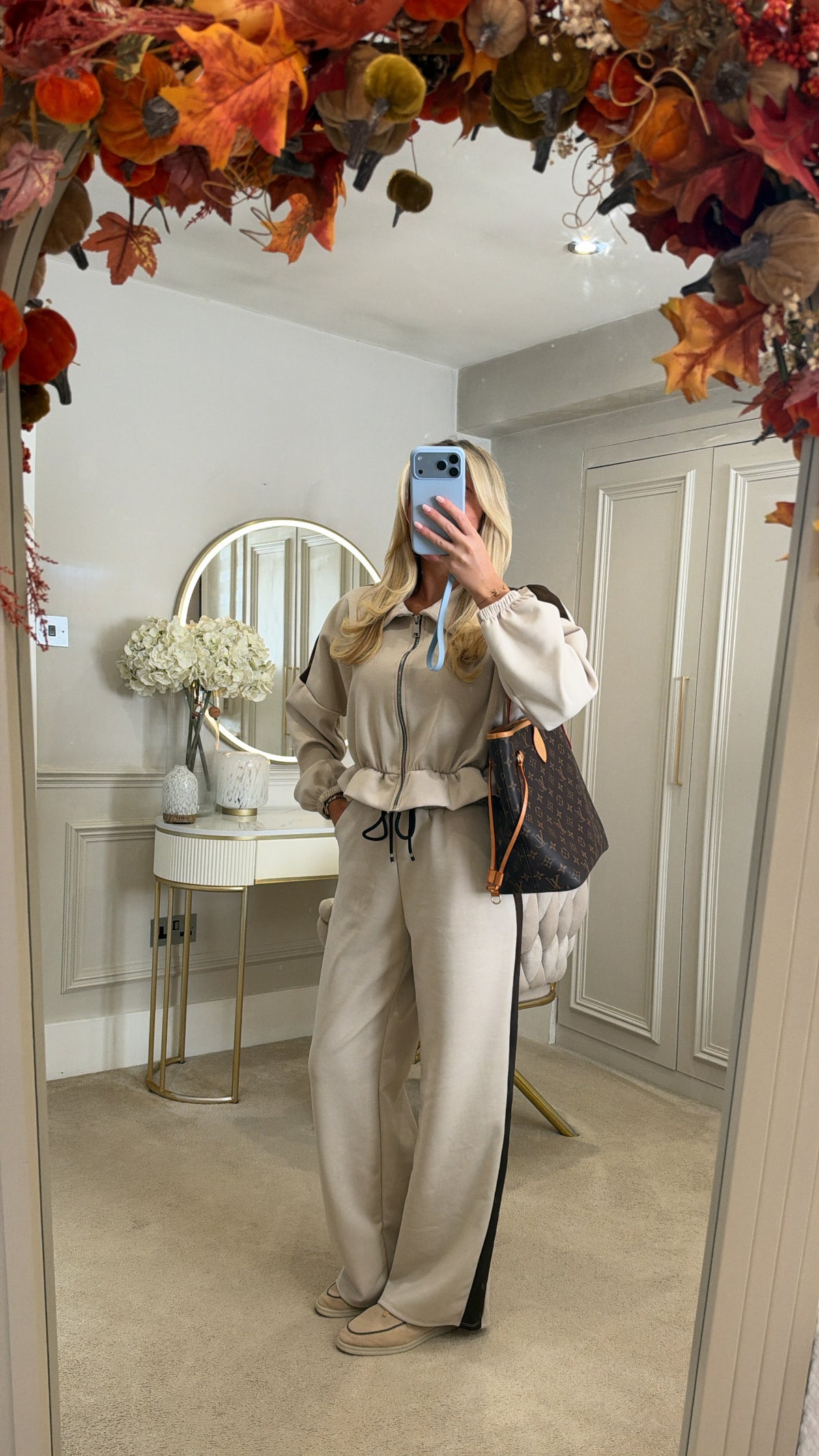 Frill stripe lounge set