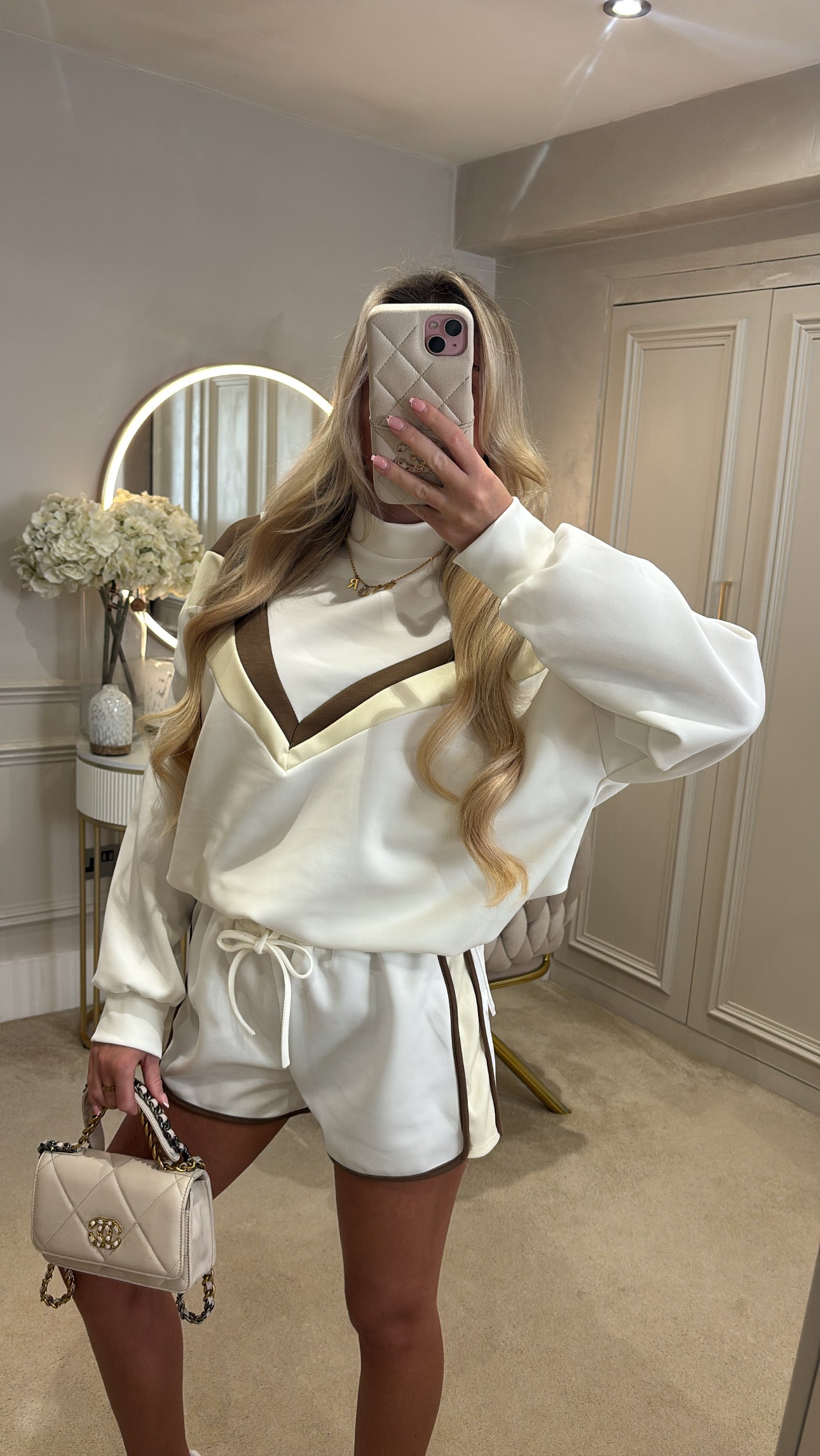 Stripe jumper short set