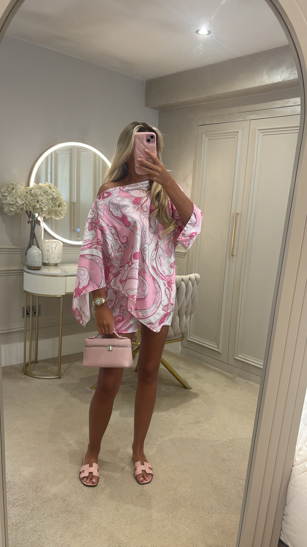 Silk cape short set