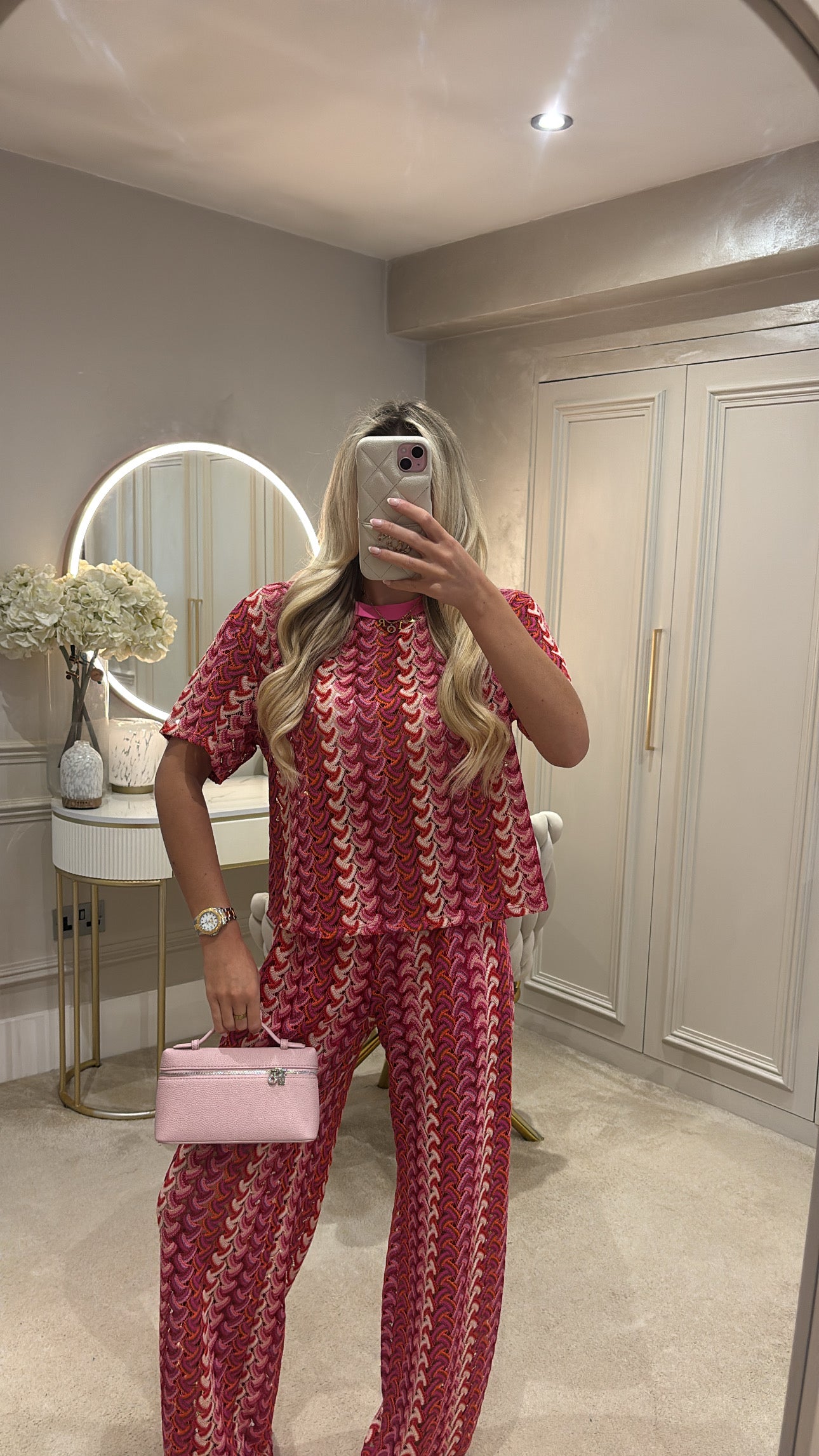 Pattern t-shirt trouser co-ord