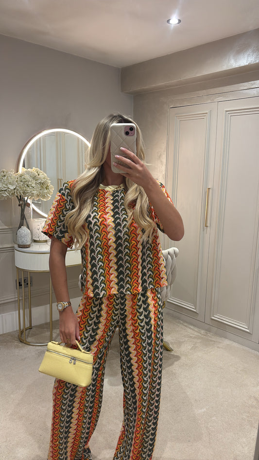 Pattern T-shirt trouser co-ord