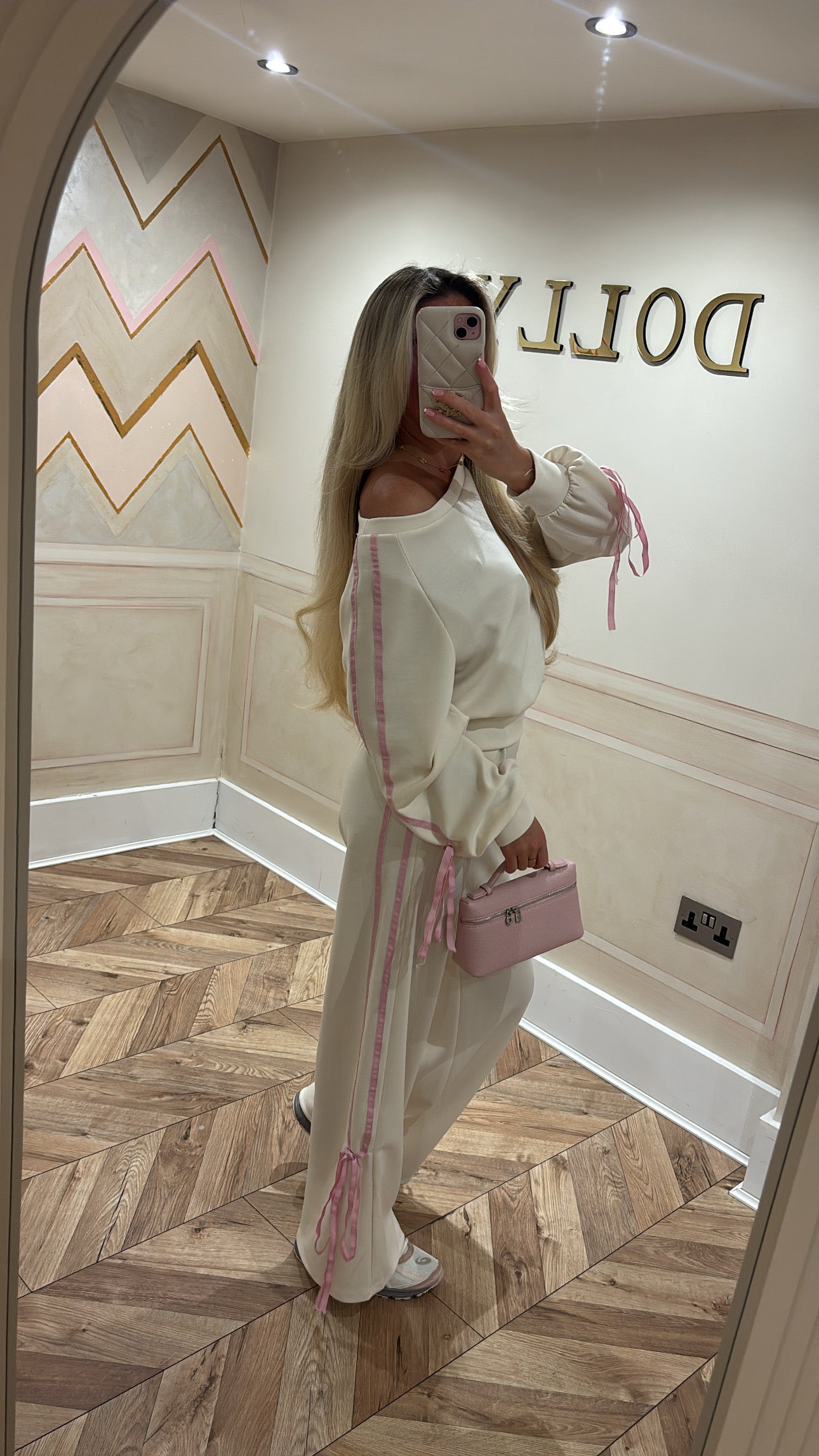 Off the shoulder bow lounge set