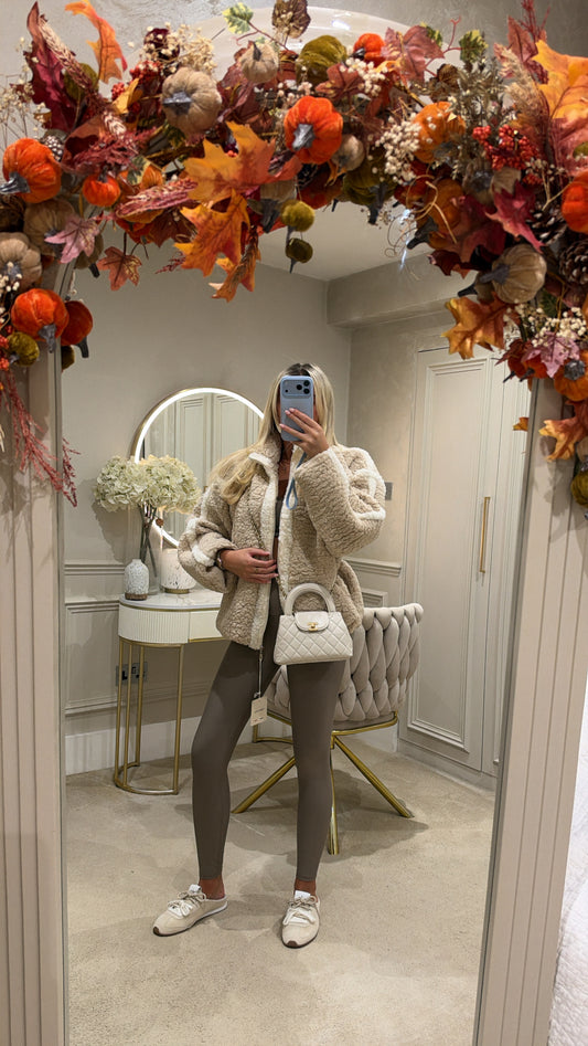 Teddy white trim jacket