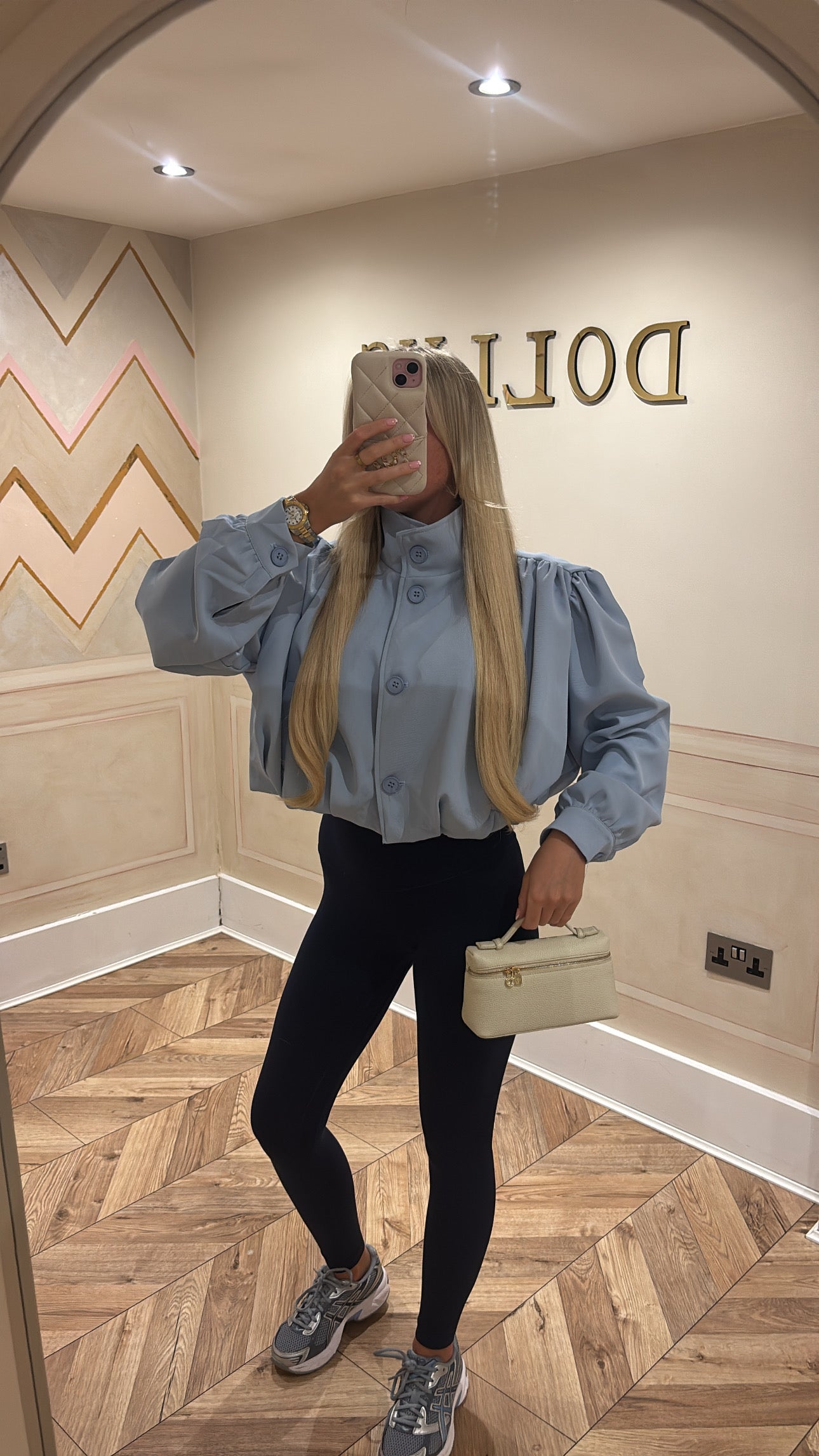 Puff sleeve cropped jacket