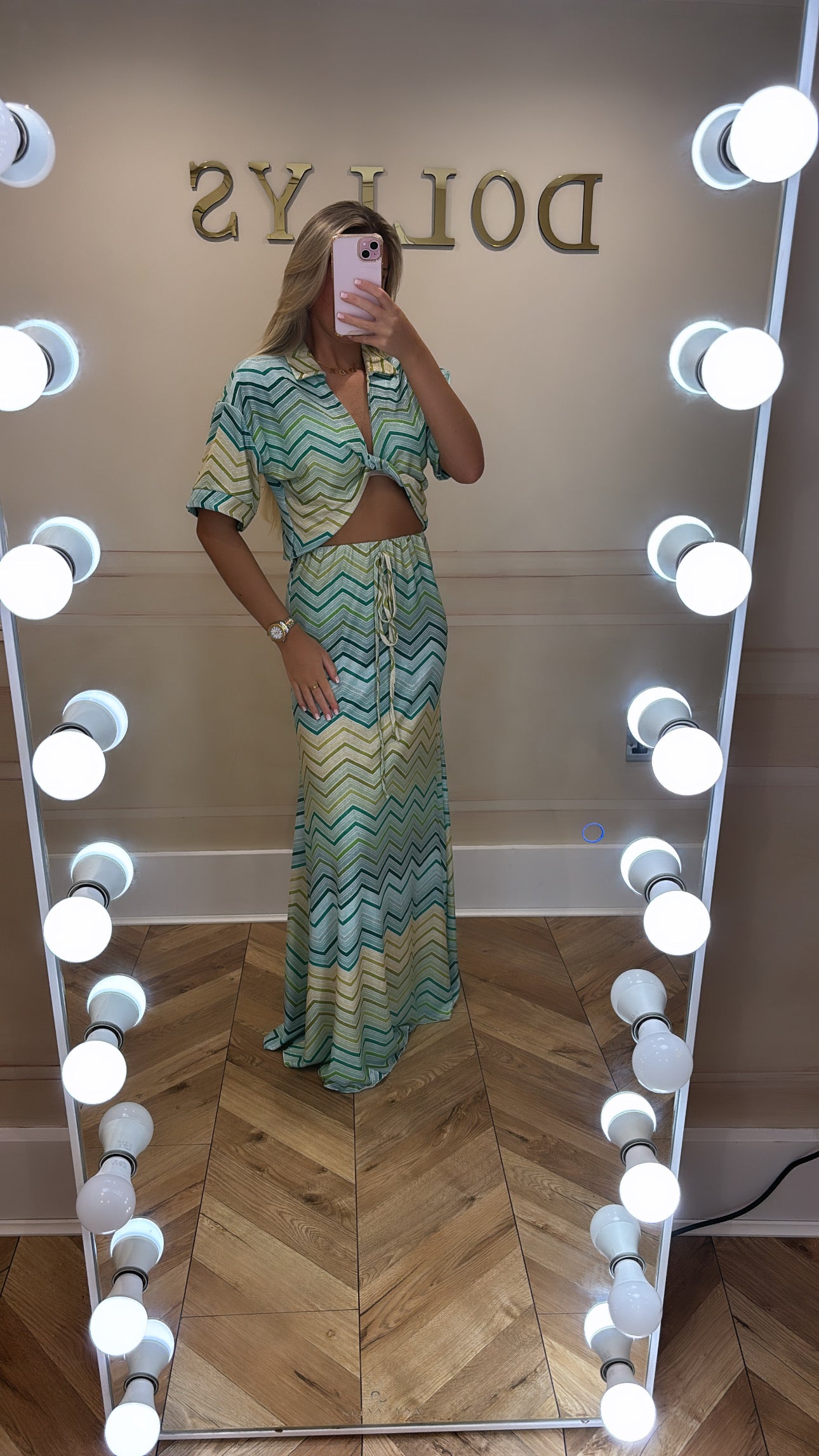 Glitter zig zag skirt co-ord