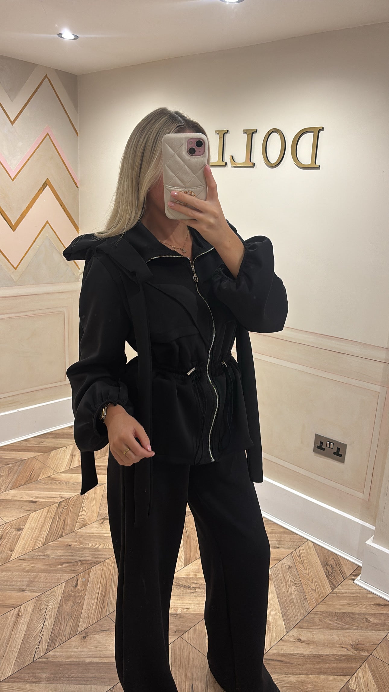 Bow pull in waist lounge set