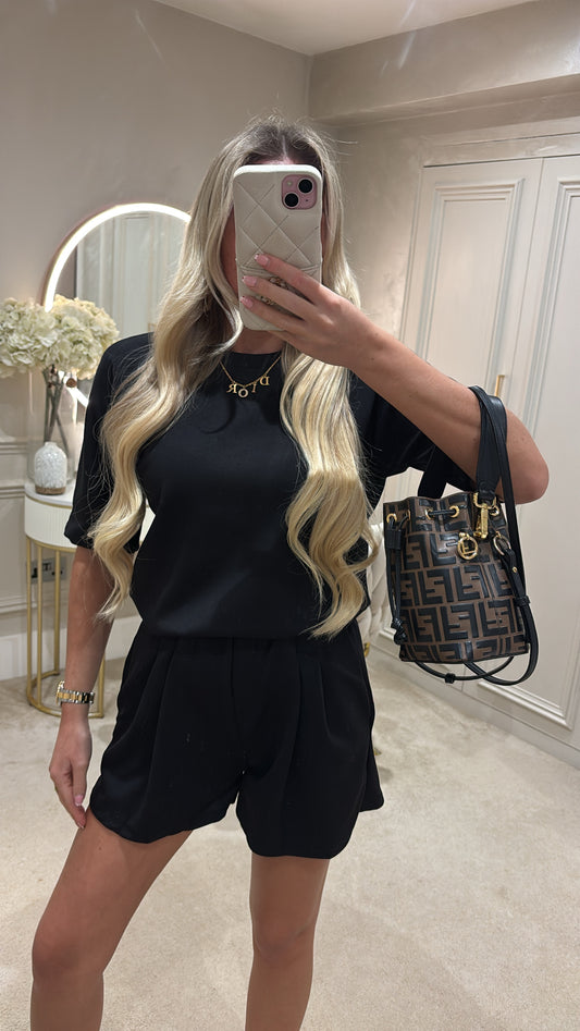 Pleated basic short set ￼