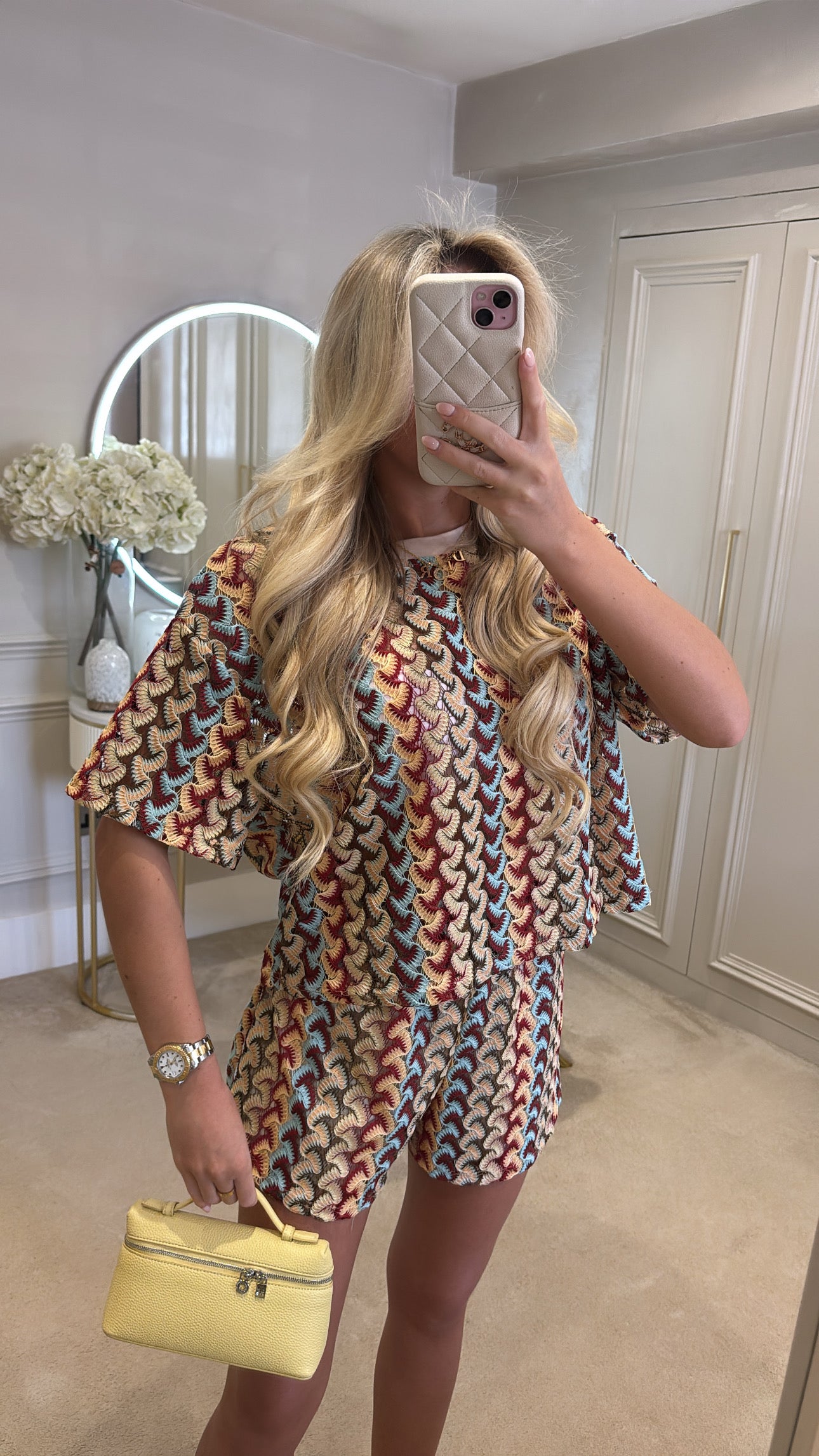 Pattern t-shirt short set