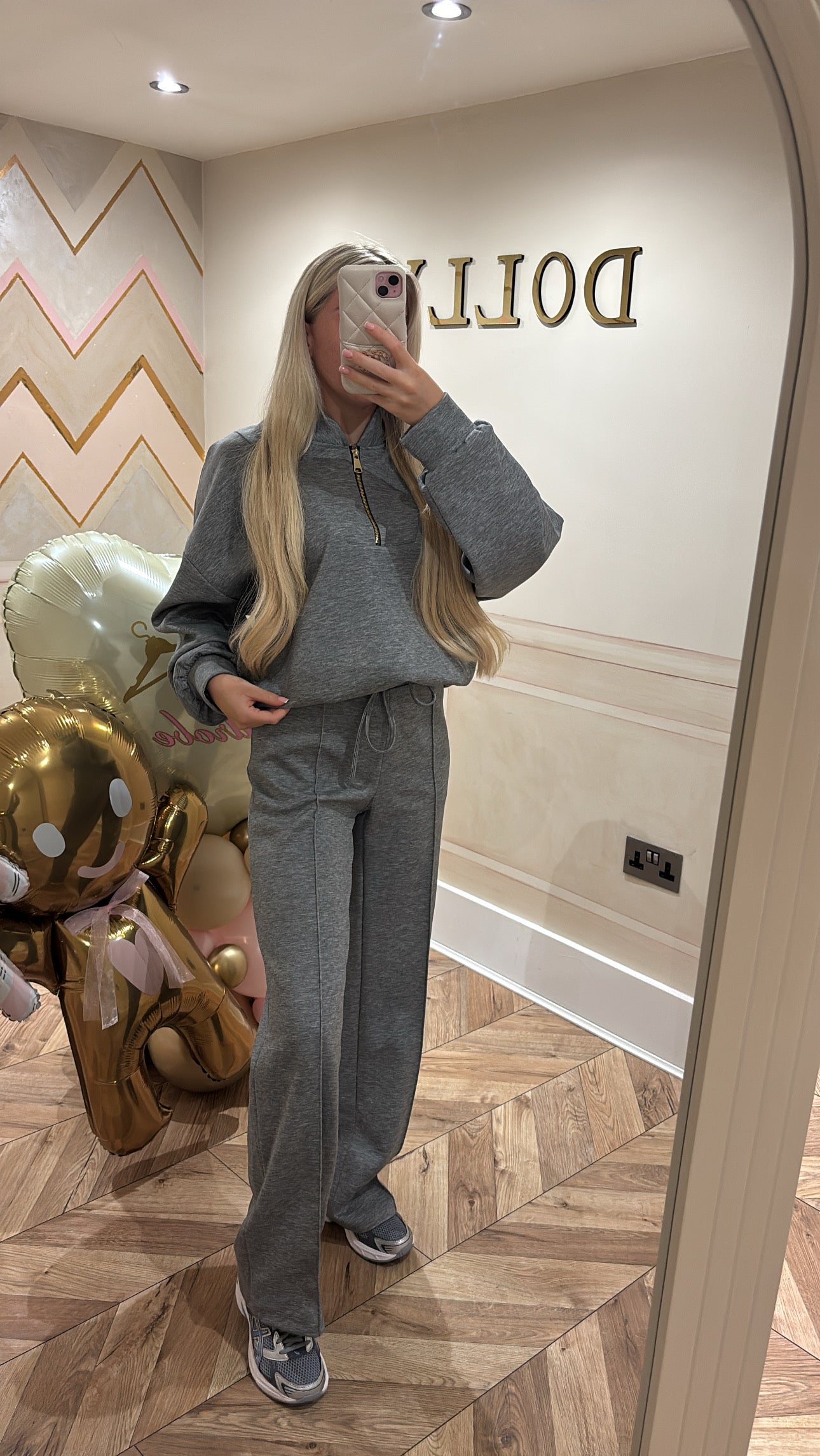 Gold quarter zip lounge set