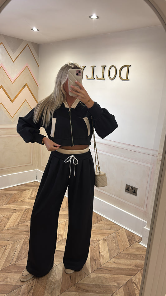 Hood pocket flared lounge set