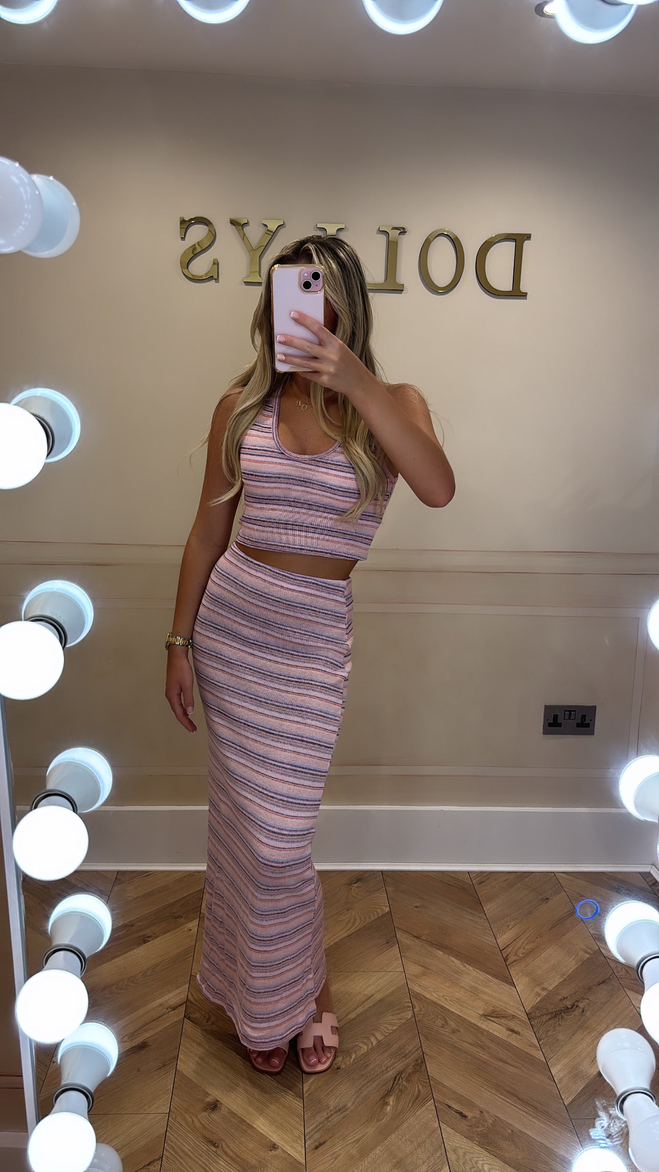 SALE Stripe maxi skirt set