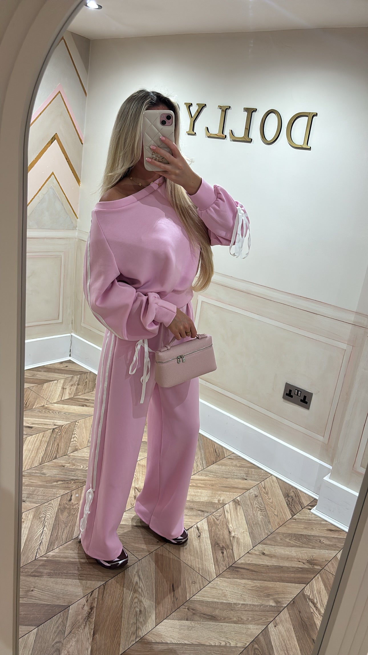 Off the shoulder bow lounge set