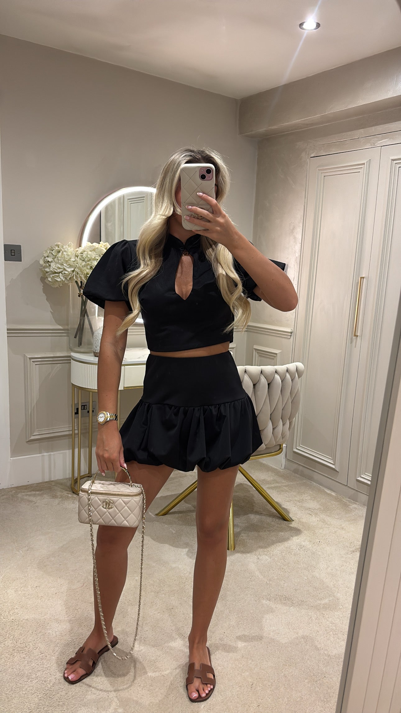 Puff ball skirt set